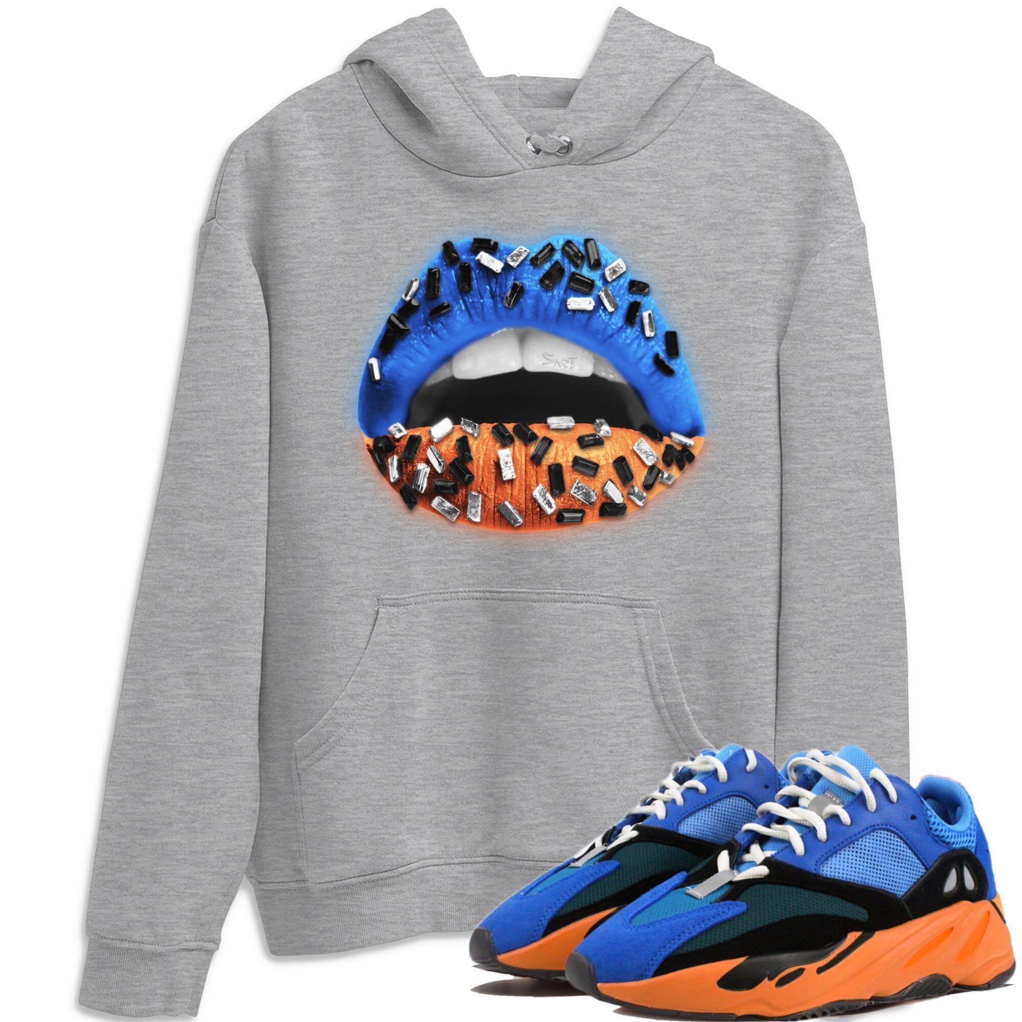 Lips Jewel Unisex Tops - Yeezy 700 Bright Blue