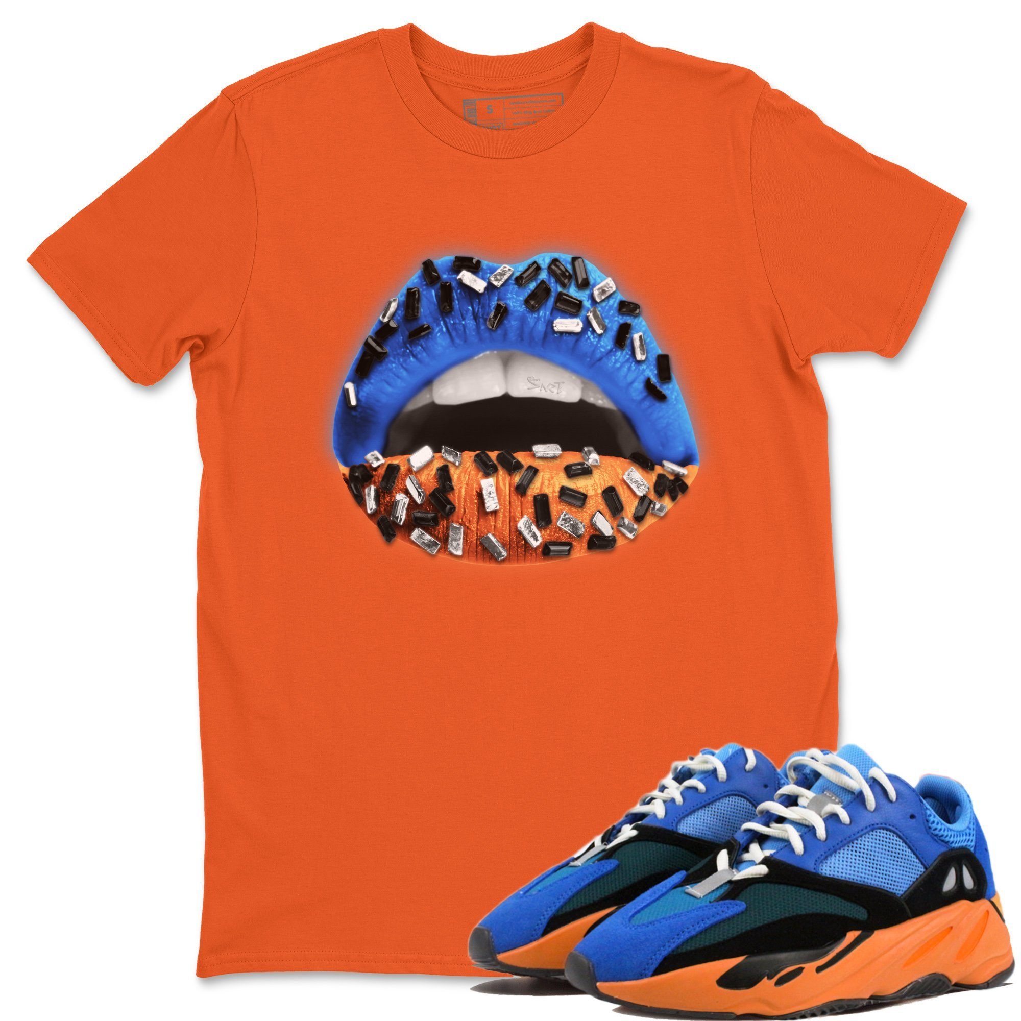 Lips Jewel Unisex Tops - Yeezy 700 Bright Blue