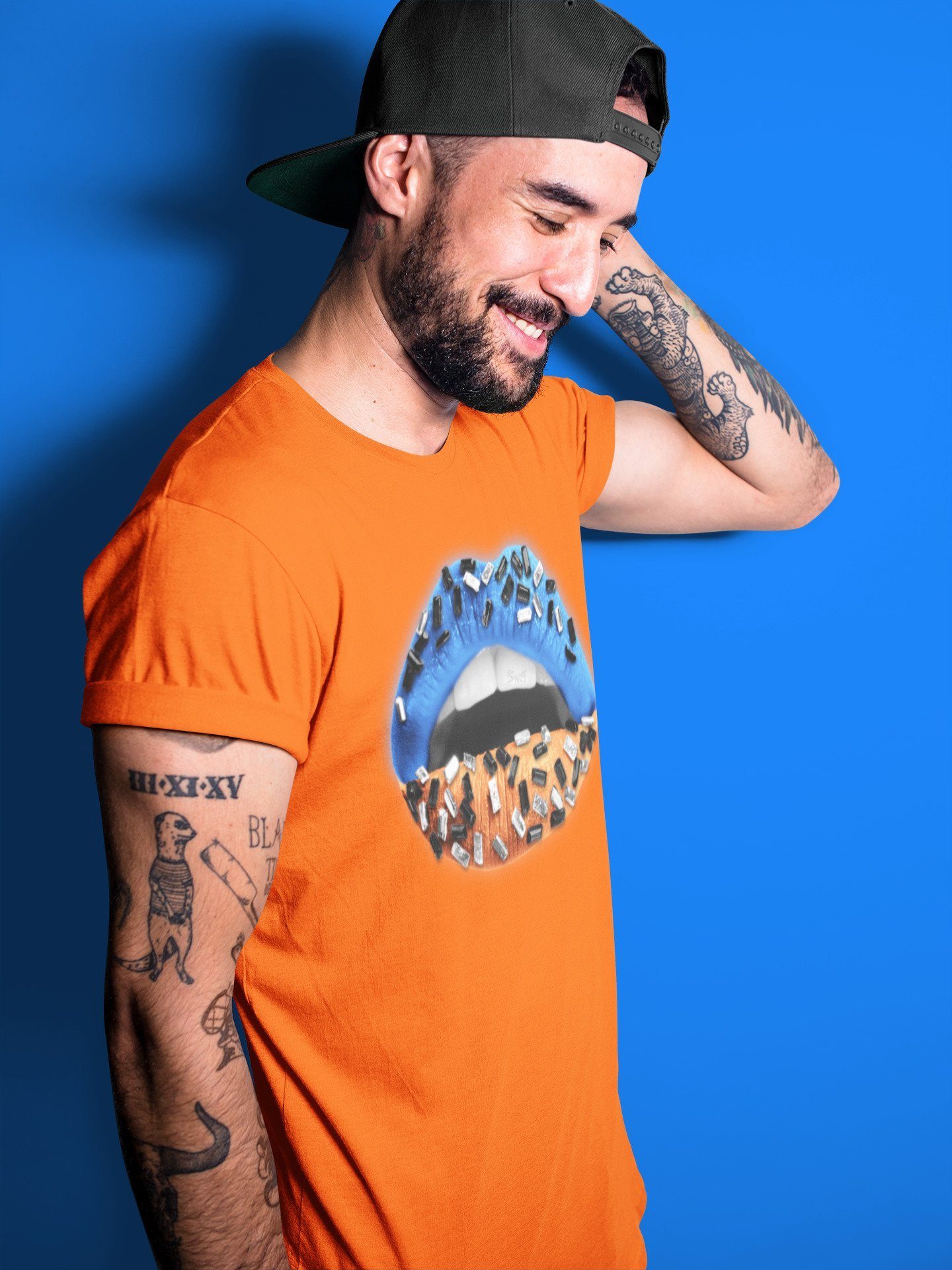 Lips Jewel Unisex Tops - Yeezy 700 Bright Blue