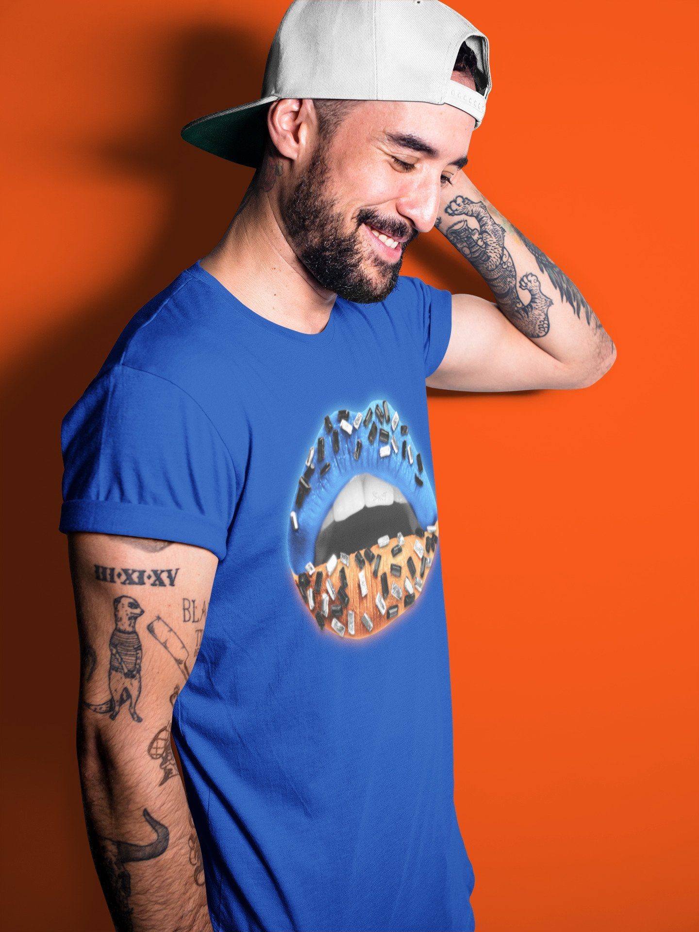 Lips Jewel Unisex Tops - Yeezy 700 Bright Blue