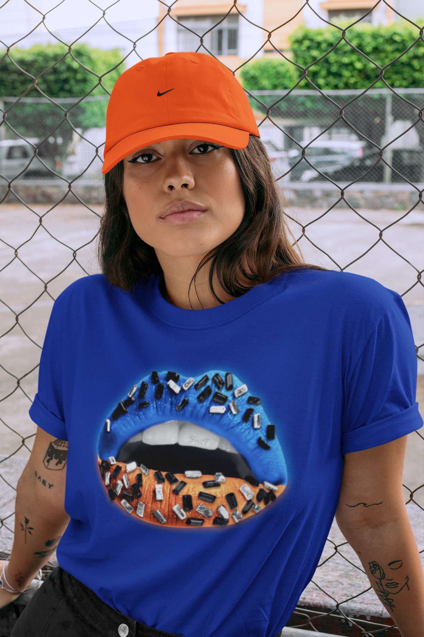 Lips Jewel Unisex Tops - Yeezy 700 Bright Blue