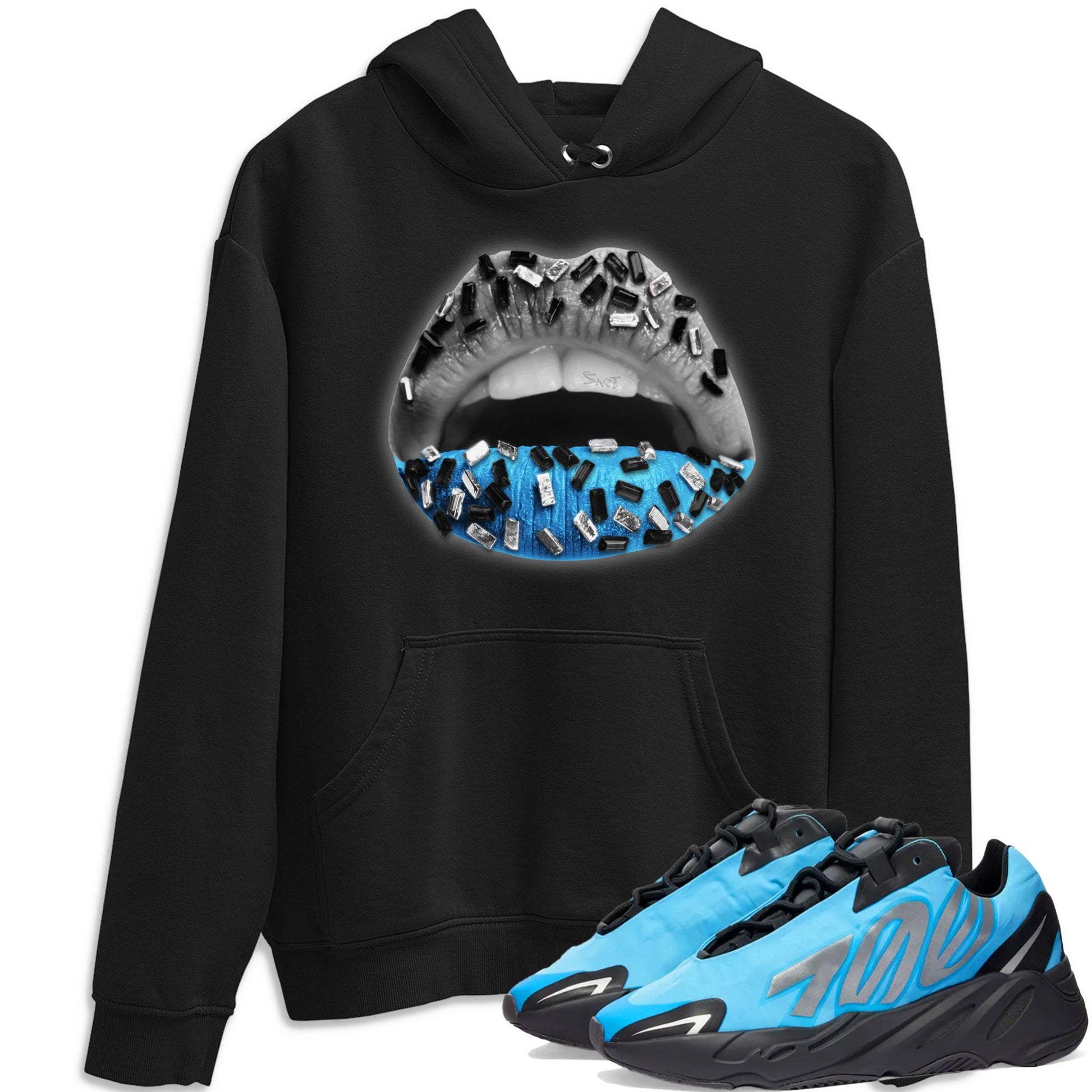 Lips Jewel Unisex Tops - Yeezy 700 Bright Cyan