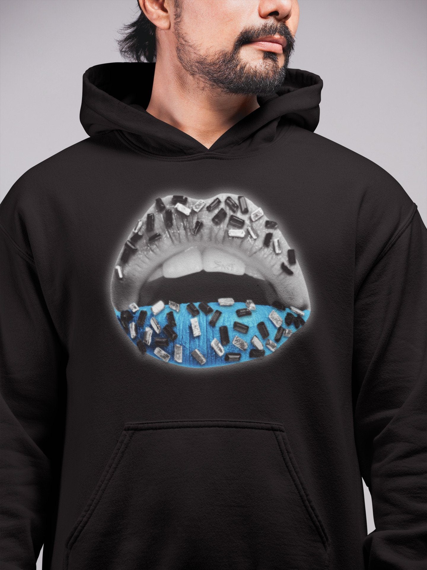 Lips Jewel Unisex Tops - Yeezy 700 Bright Cyan