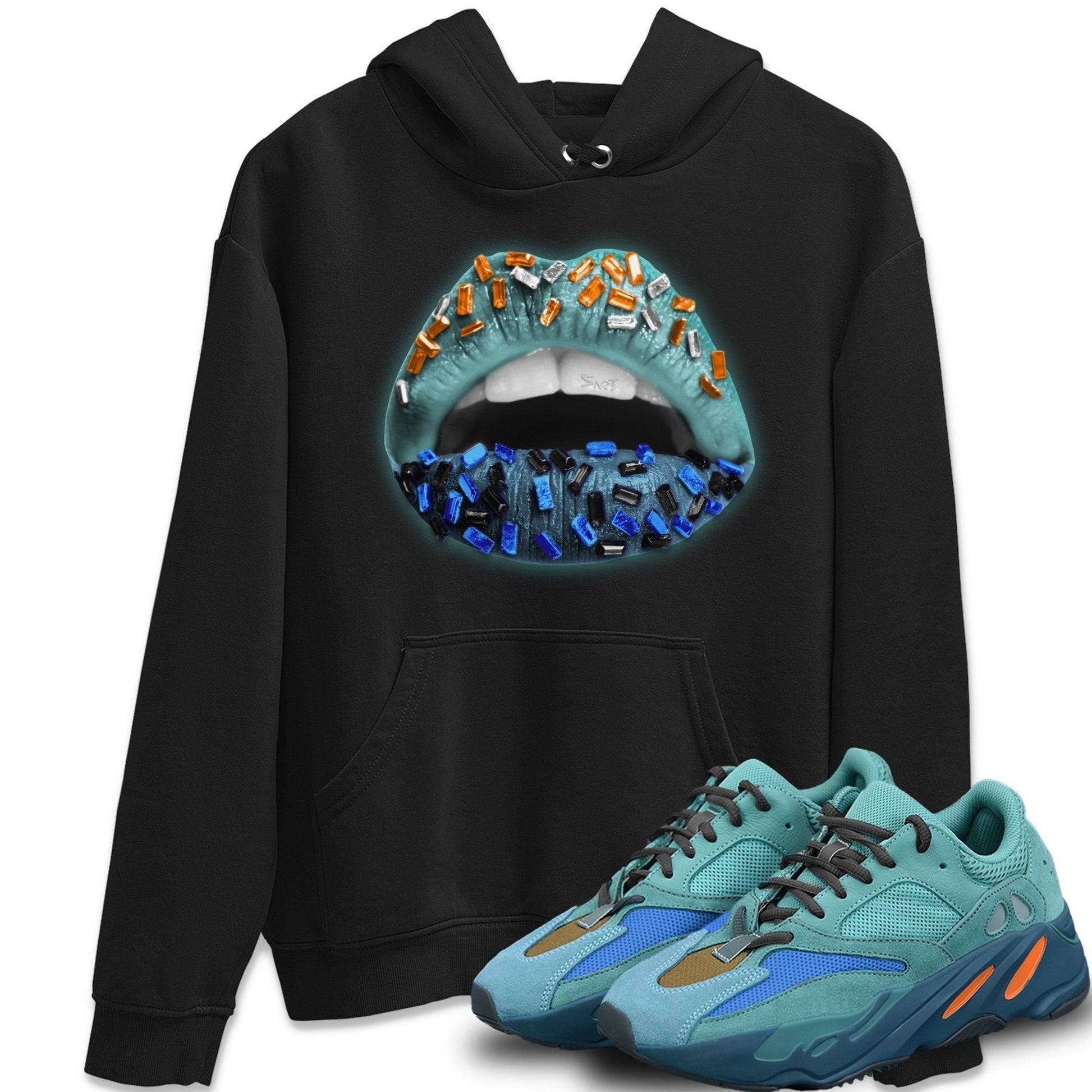 Lips Jewel Unisex Tops - Yeezy 700 Faded Azure