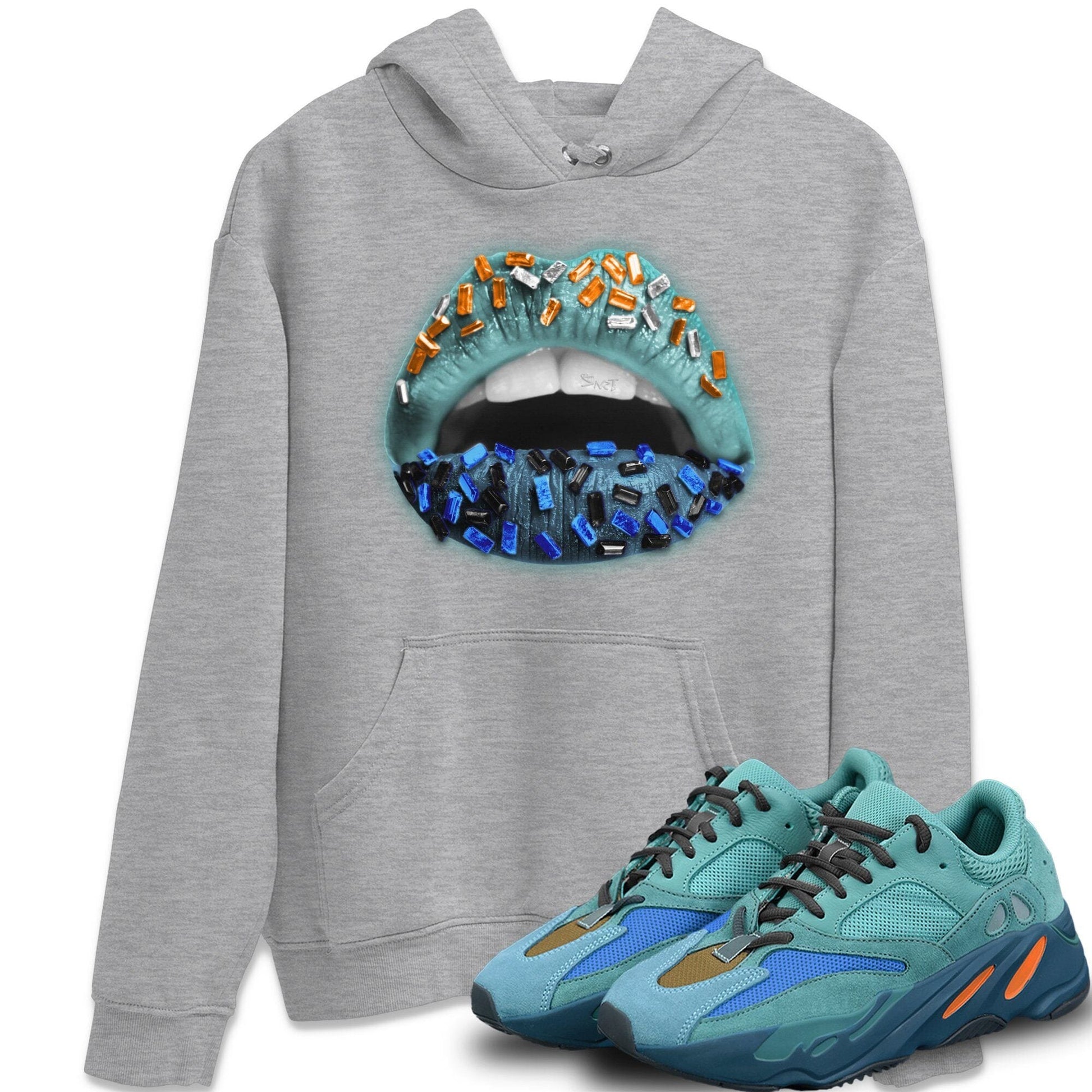 Lips Jewel Unisex Tops - Yeezy 700 Faded Azure