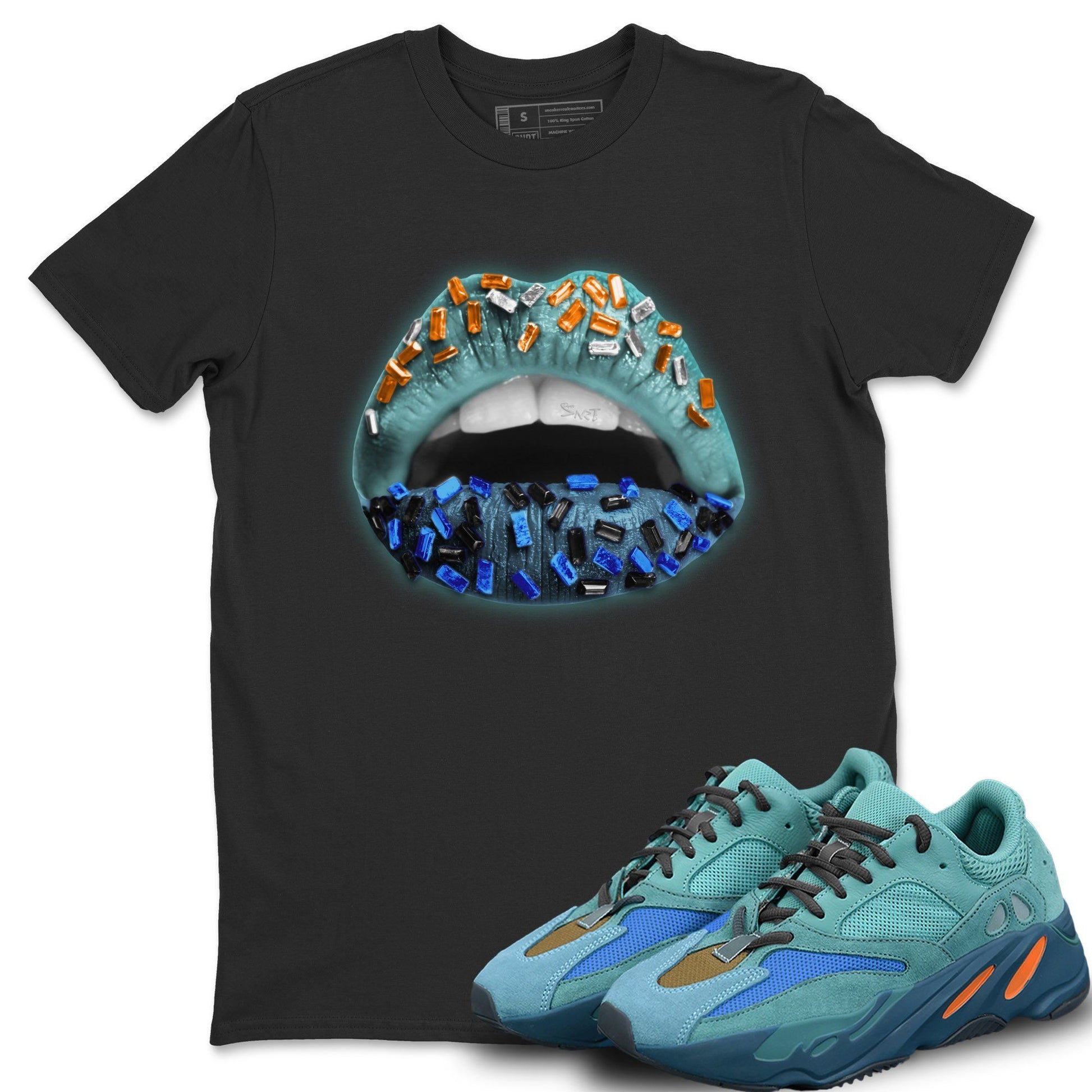 Lips Jewel Unisex Tops - Yeezy 700 Faded Azure