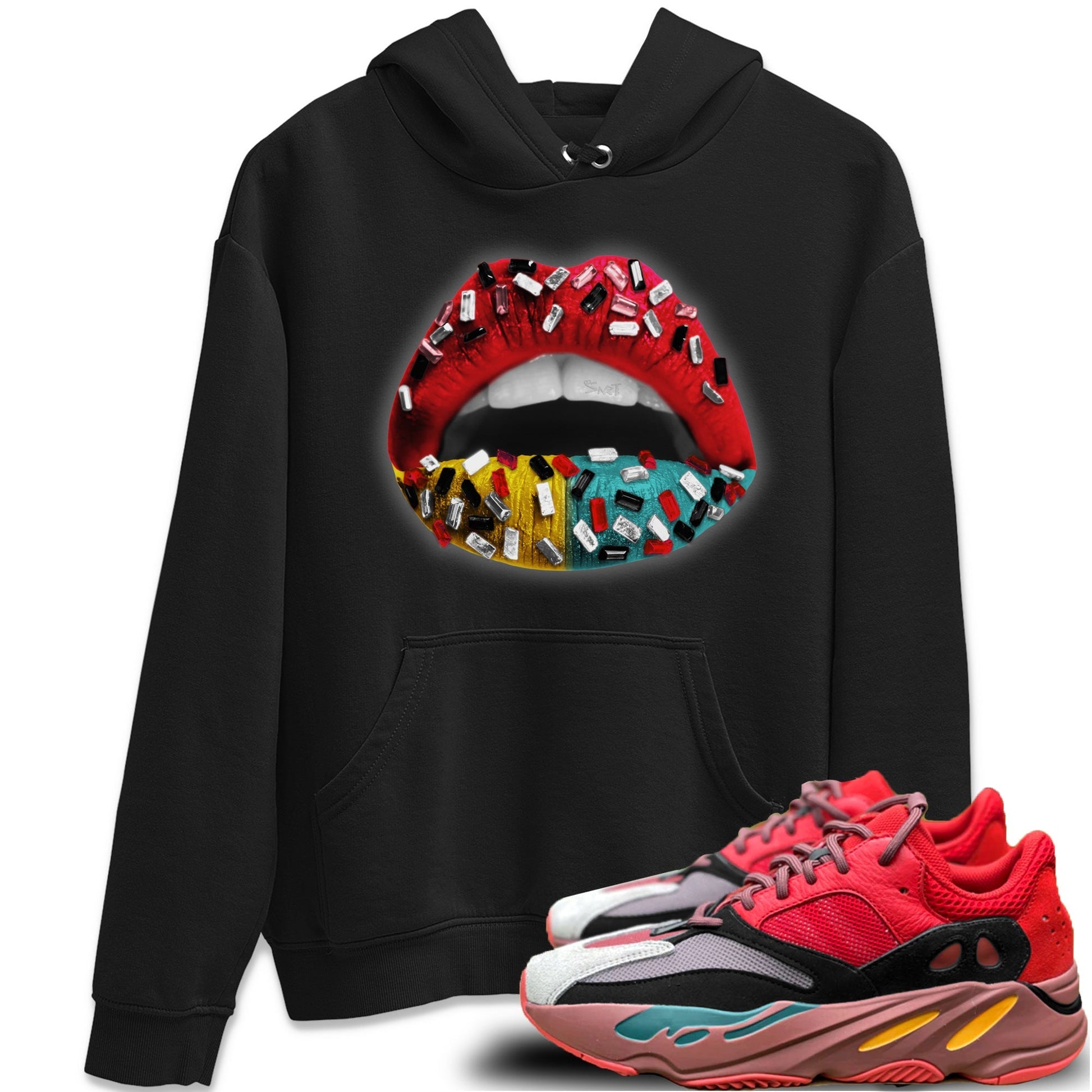 Lips Jewel Unisex Tops - Yeezy 700 Hi-Res Red