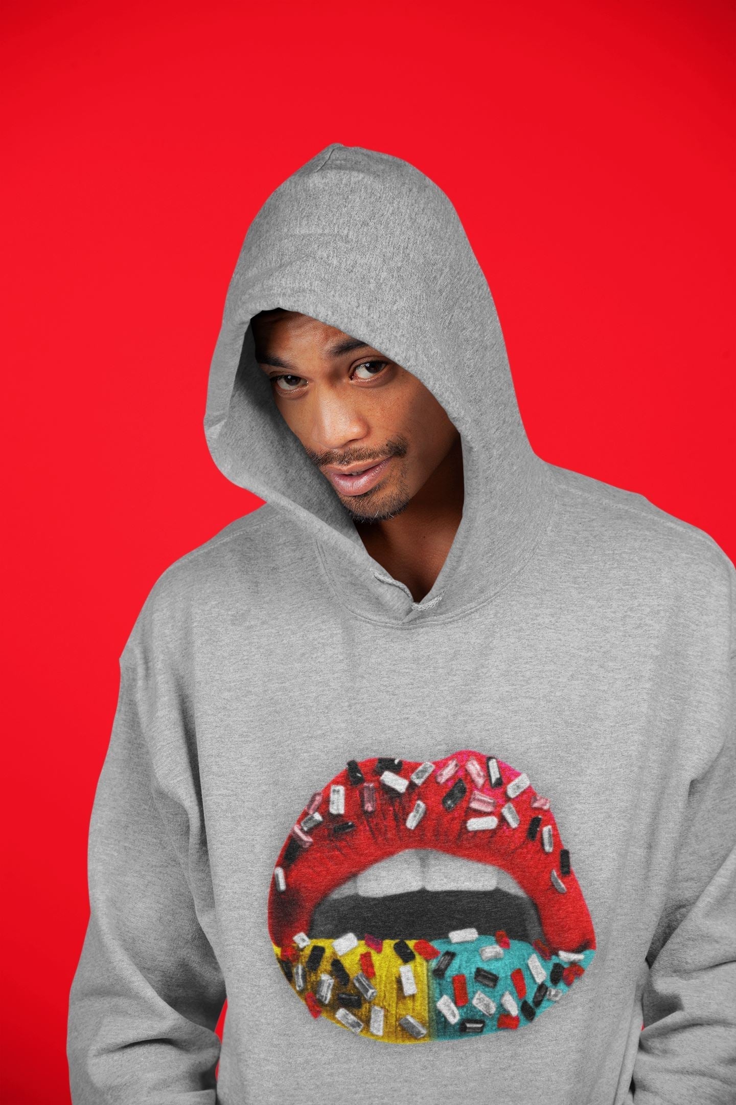 Lips Jewel Unisex Tops - Yeezy 700 Hi-Res Red