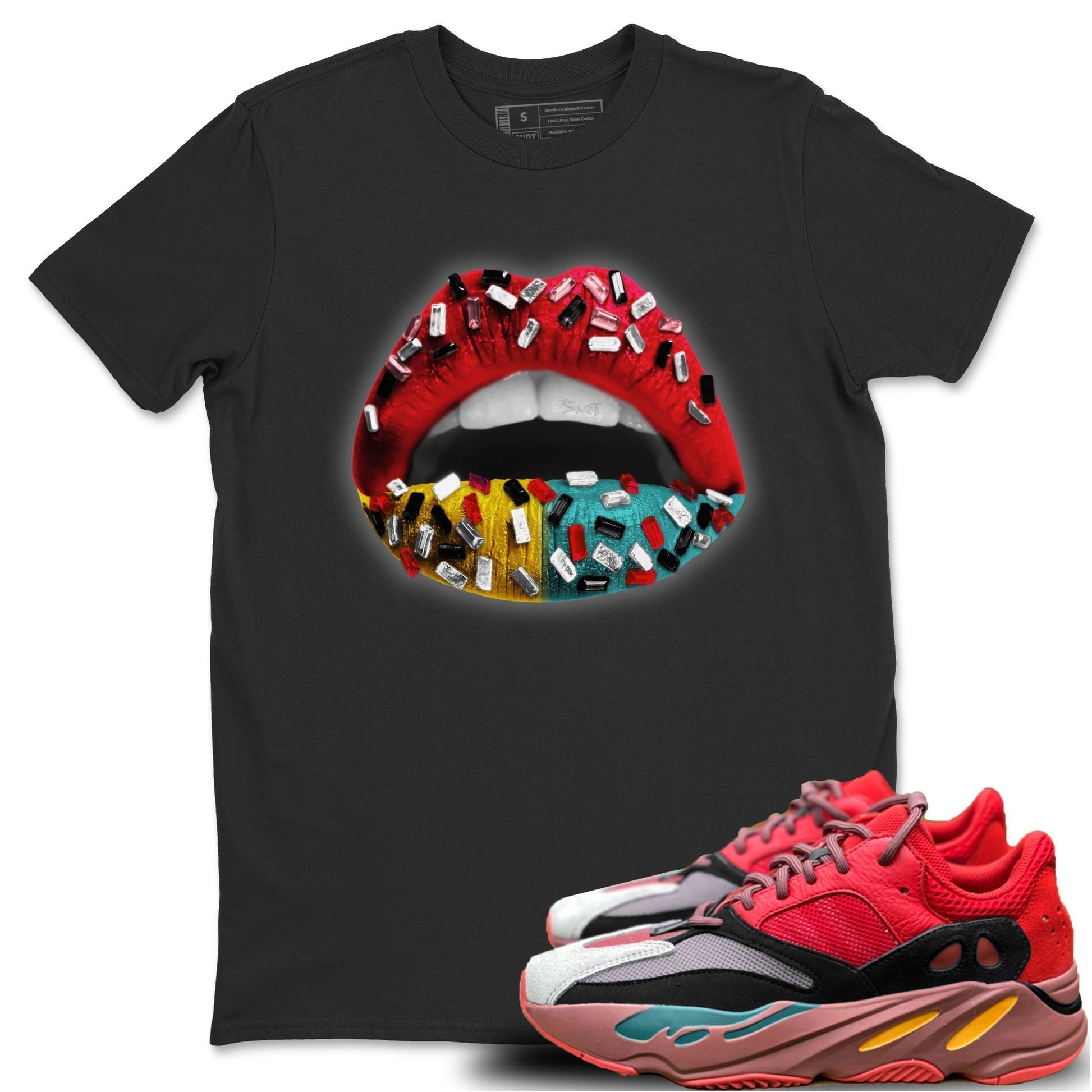 Lips Jewel Unisex Tops - Yeezy 700 Hi-Res Red