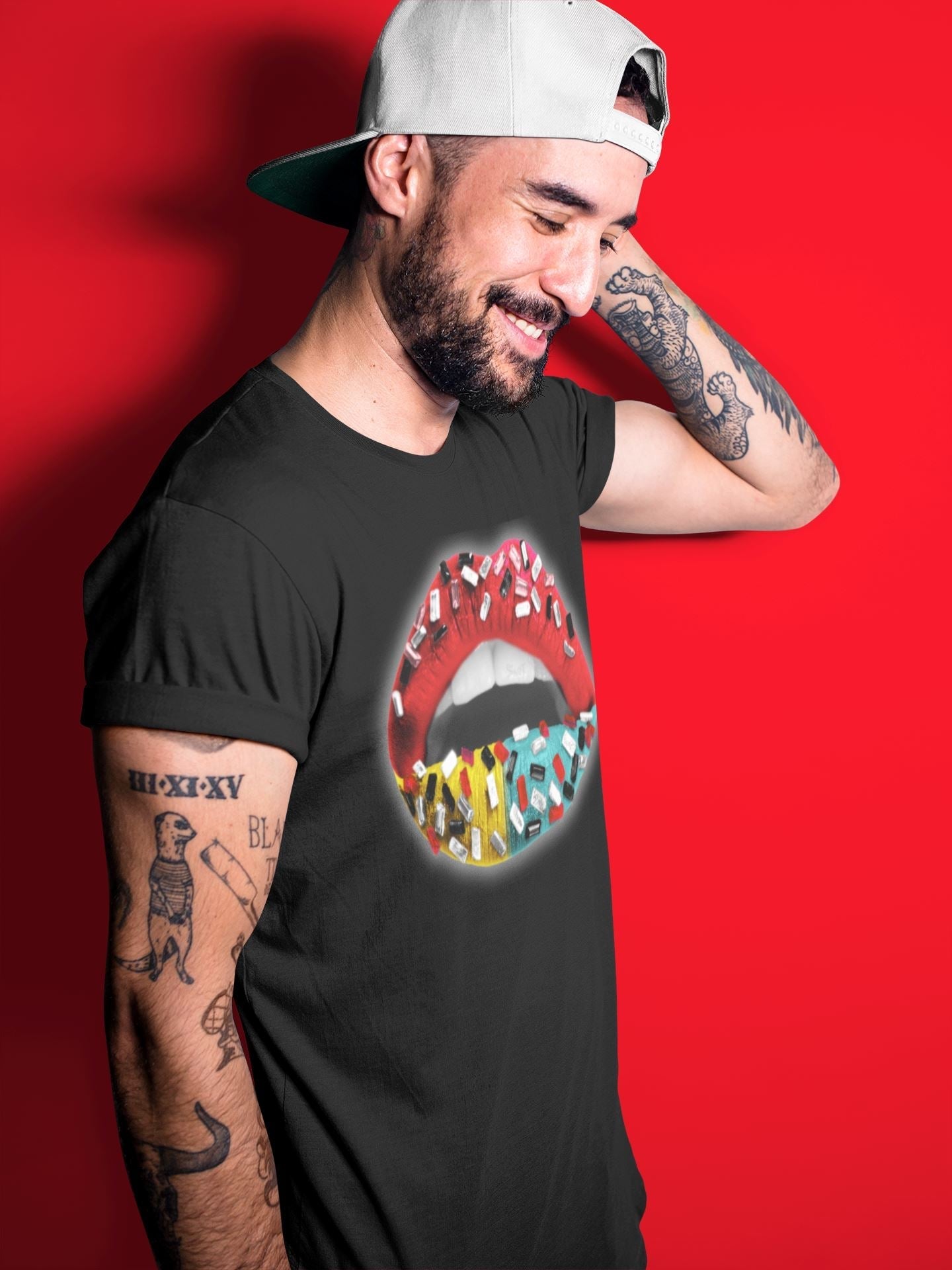 Lips Jewel Unisex Tops - Yeezy 700 Hi-Res Red