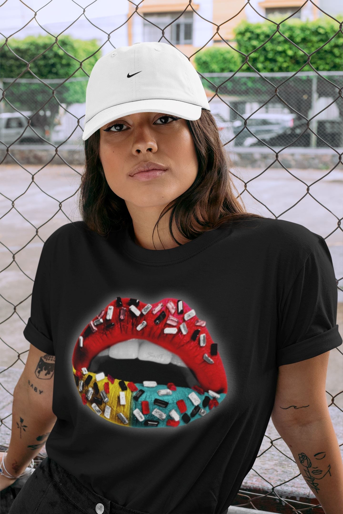 Lips Jewel Unisex Tops - Yeezy 700 Hi-Res Red