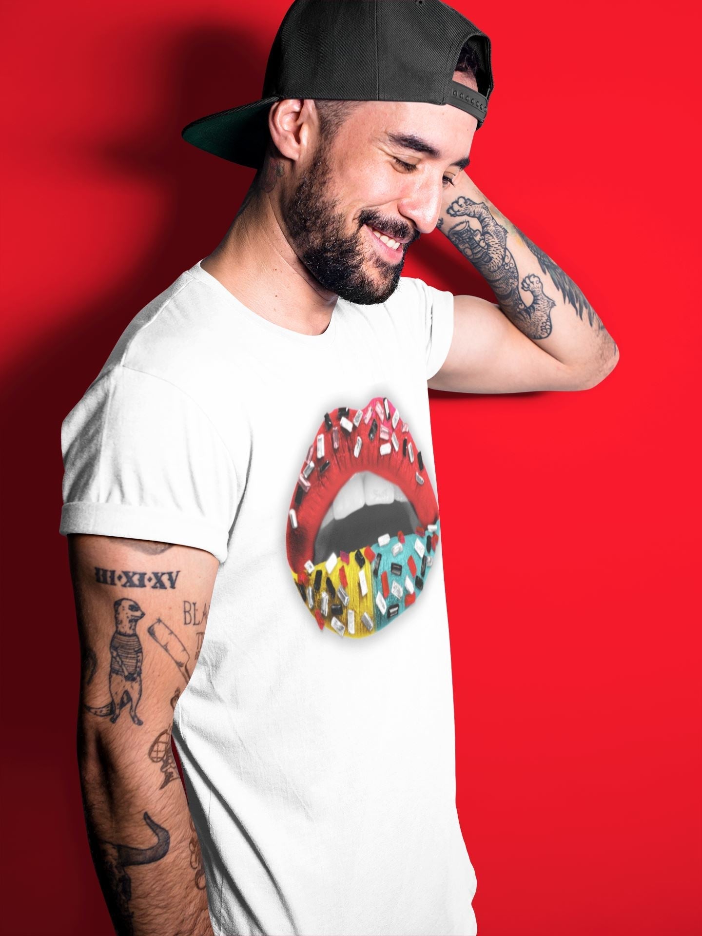 Lips Jewel Unisex Tops - Yeezy 700 Hi-Res Red