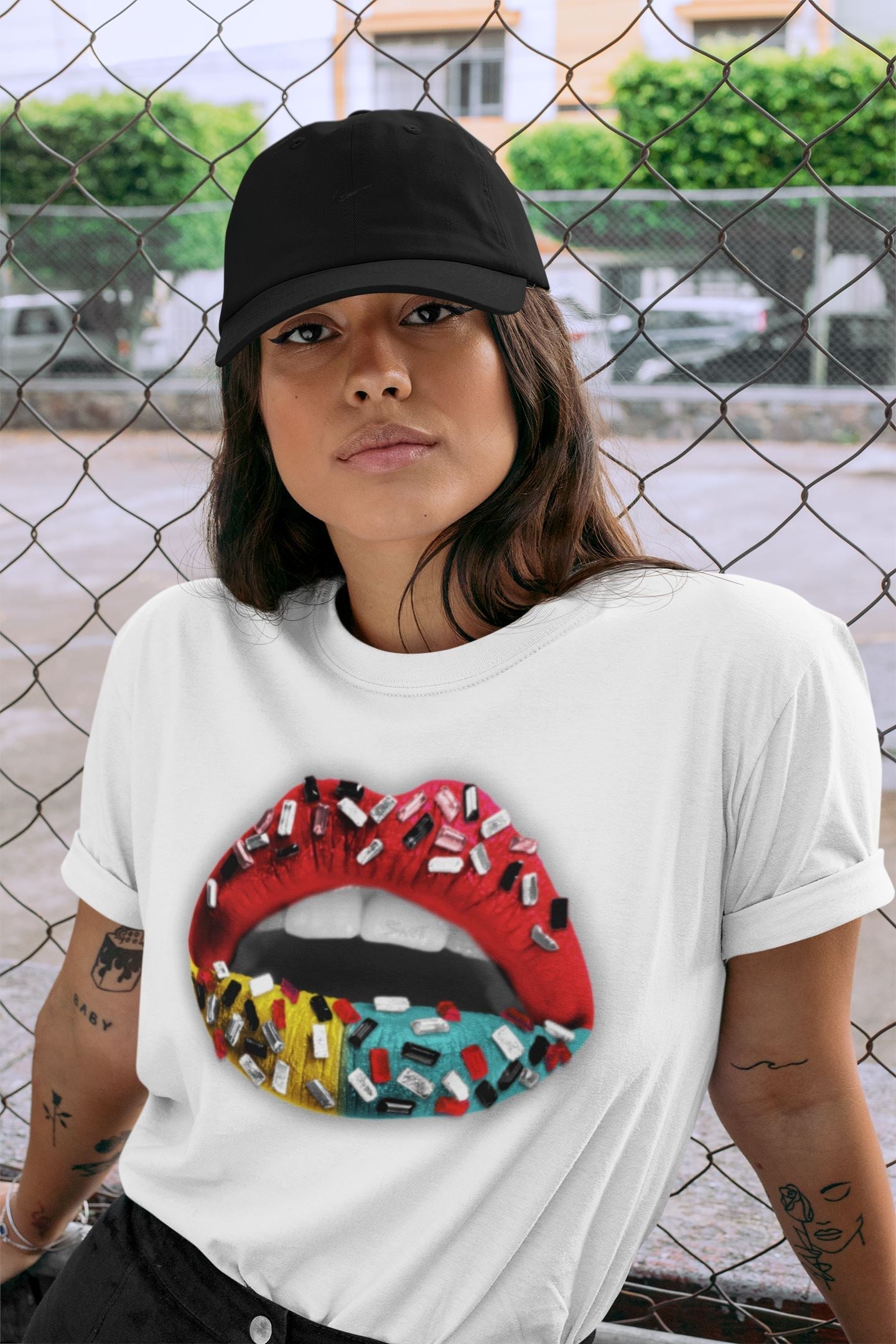 Lips Jewel Unisex Tops - Yeezy 700 Hi-Res Red