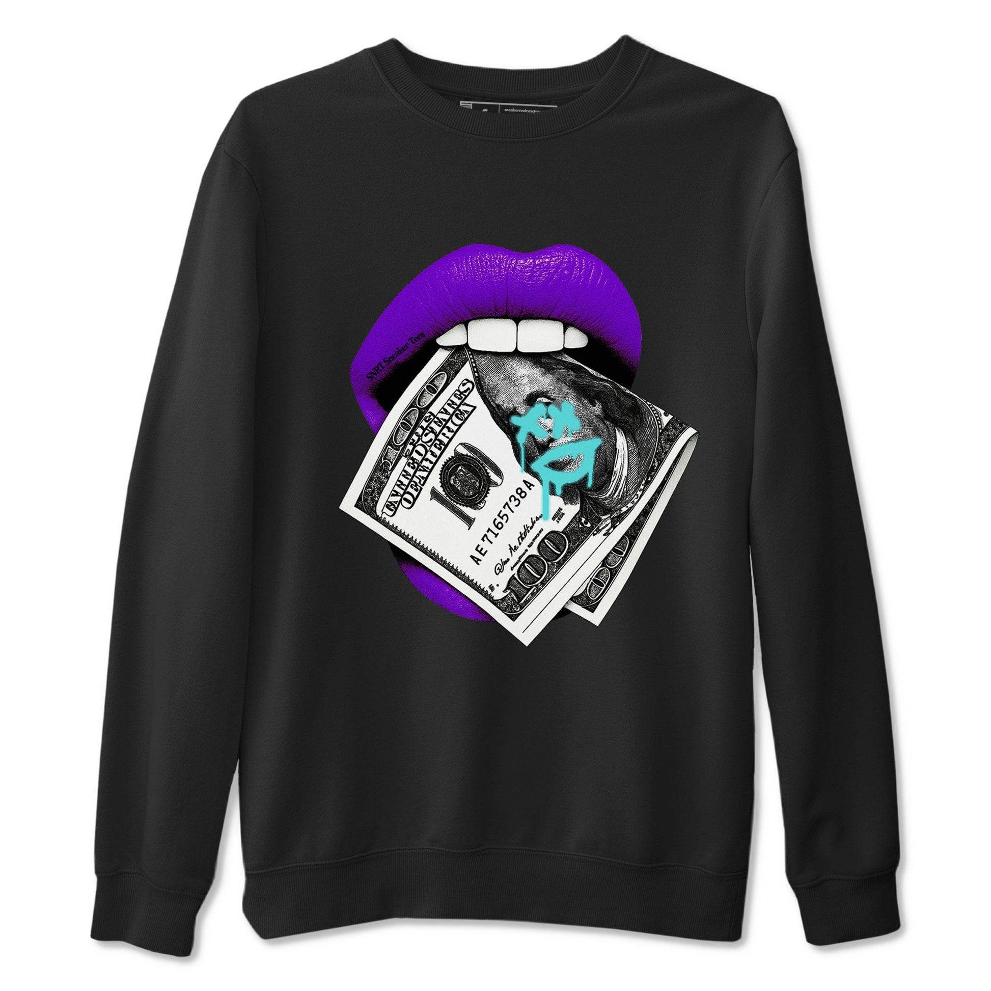 Lips Money Sneaker Tees - Air Jordan 5 Grape