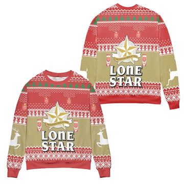 Lone Star The National Beer Of Texas Ugly Christmas Sweater ? Red ? Usalast