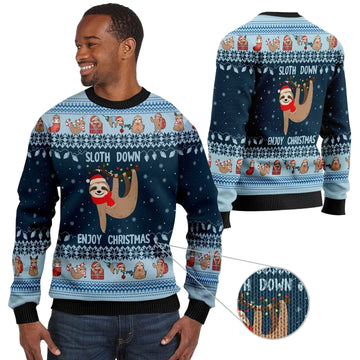 Lonely Sloth Down Enjoy Christmas Noel Ugly Christmas Sweater ? Usalast