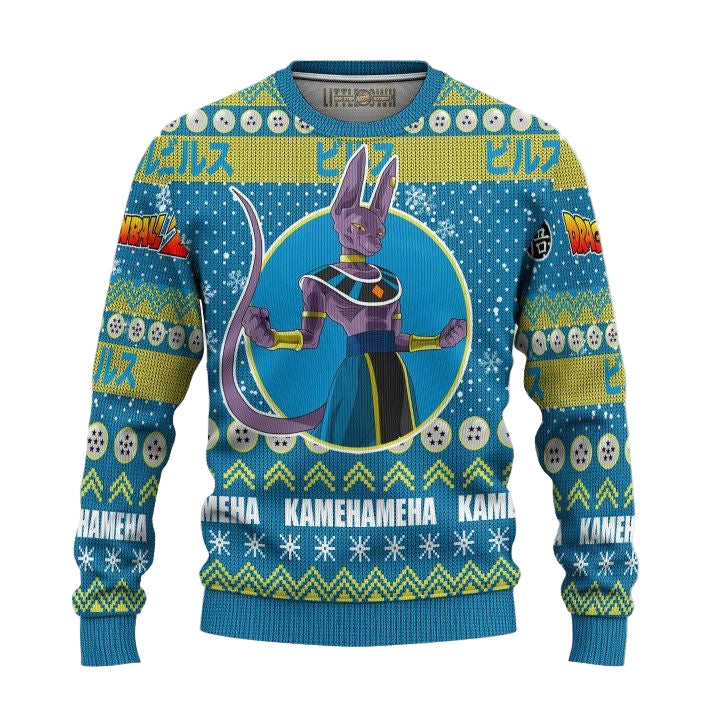 Lord Beerus Ugly Christmas Sweater And 3D Hoodie Dragon Ball Z Xmas Gift ? Usalast