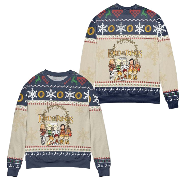 Lord Of The Rings Cute Chibi Characters Ugly Christmas Sweater ? Usalast