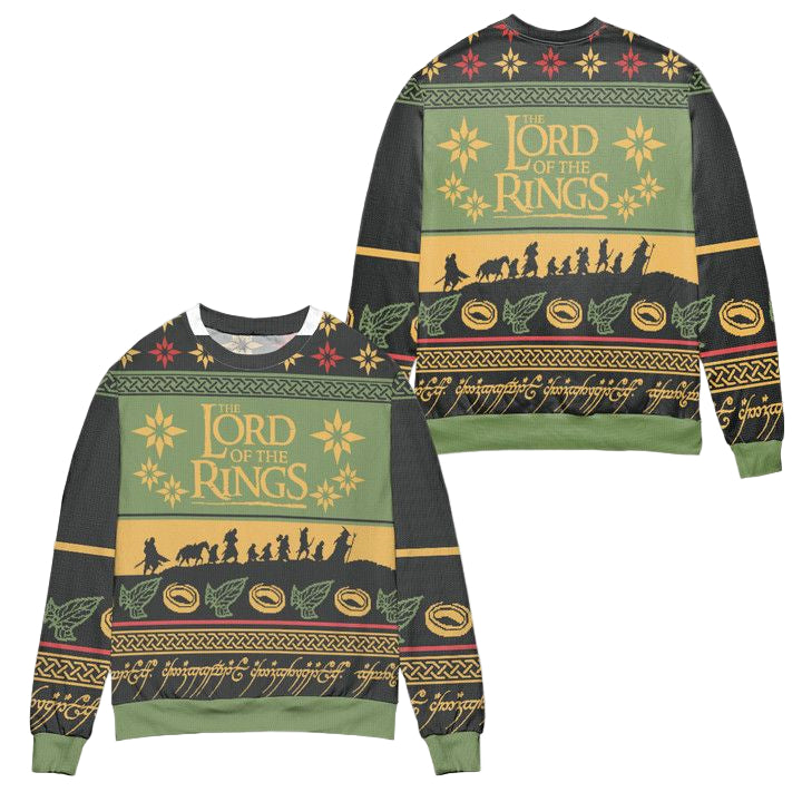 Lord Of The Rings The Fellowship Way To Mordor Vintage Ugly Christmas Sweater ? Green ? Usalast