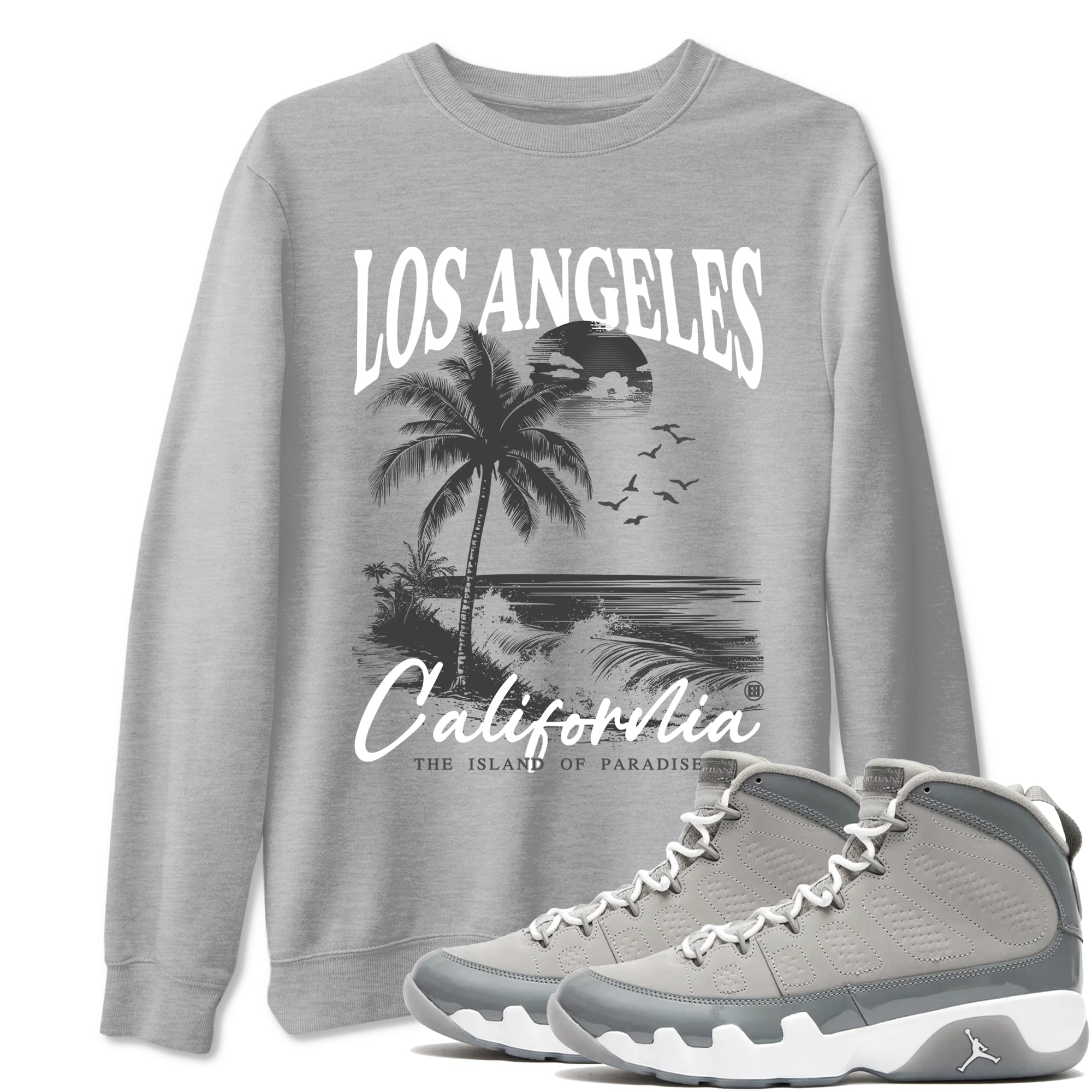 Los Angeles California Sneaker Tees - Air Jordan 9 Cool Grey