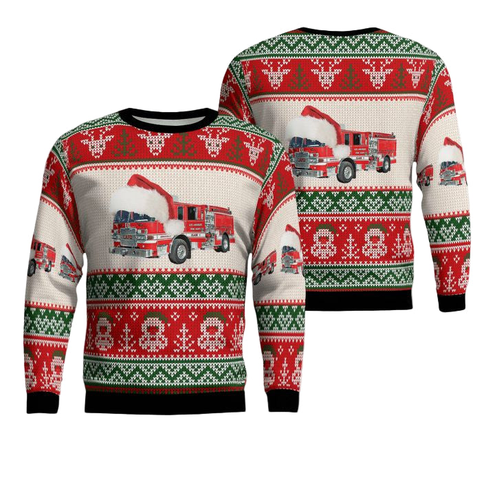 Los Angeles Fire Department Christmas AOP Sweater ? Usalast