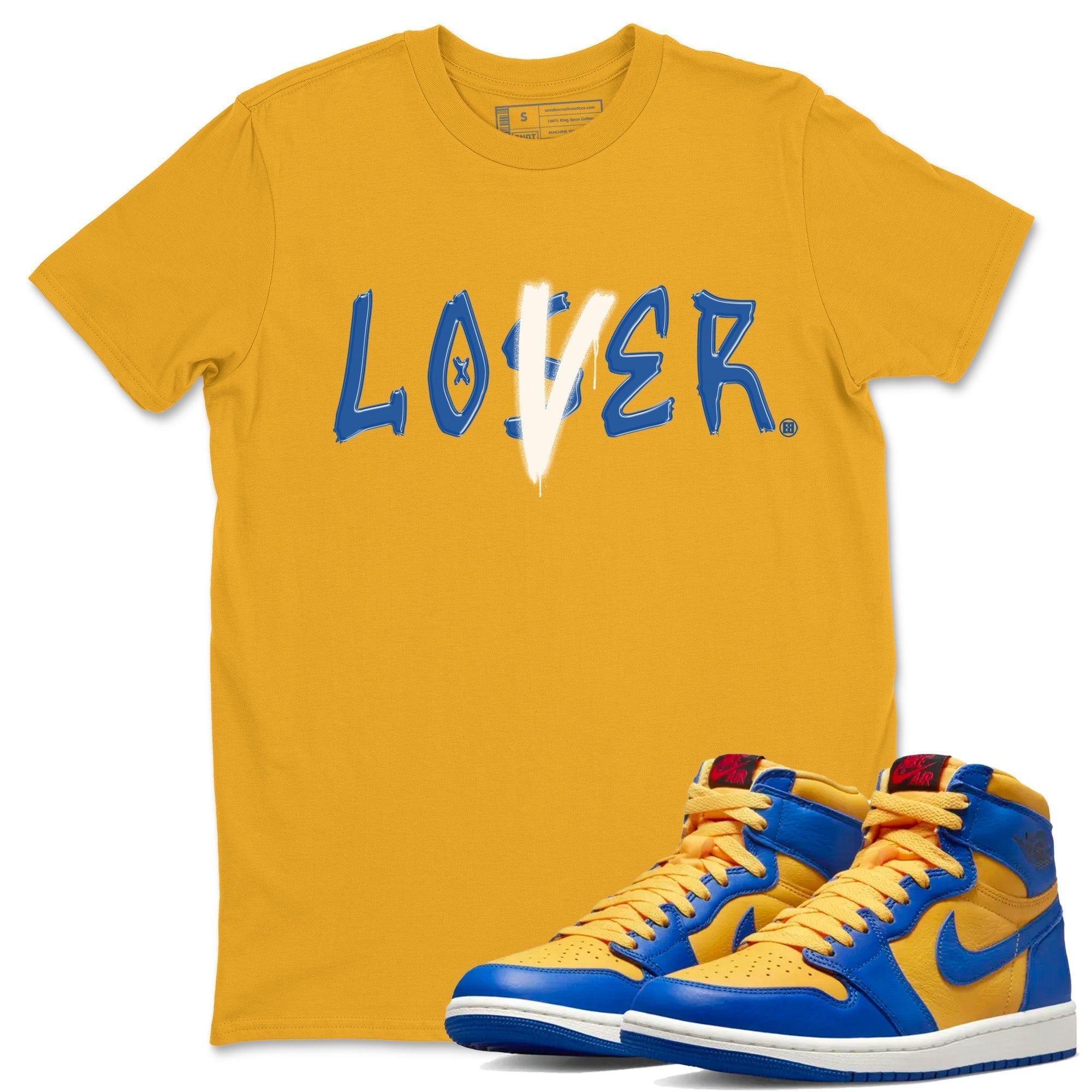 Loser Lover Unisex Tops - Air Jordan 1 Game Royal Varsity Maize