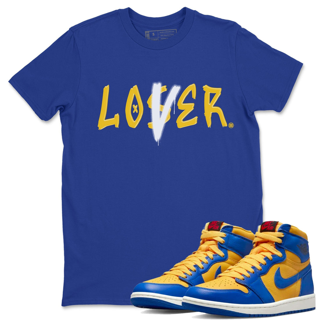 Loser Lover Unisex Tops - Air Jordan 1 Game Royal Varsity Maize