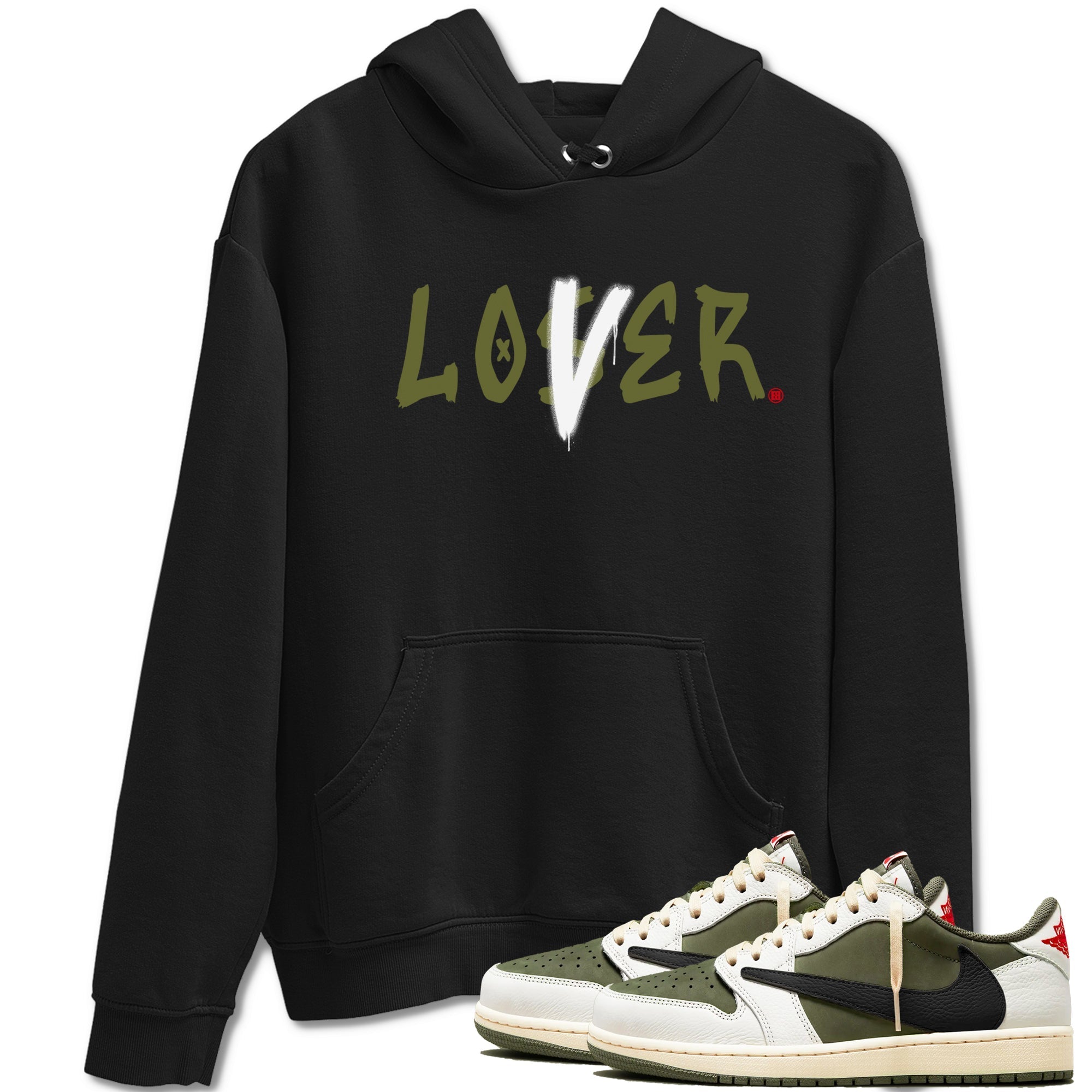 Loser Lover Sneaker Tees - Air Jordan 1 Travis Scott Medium Olive