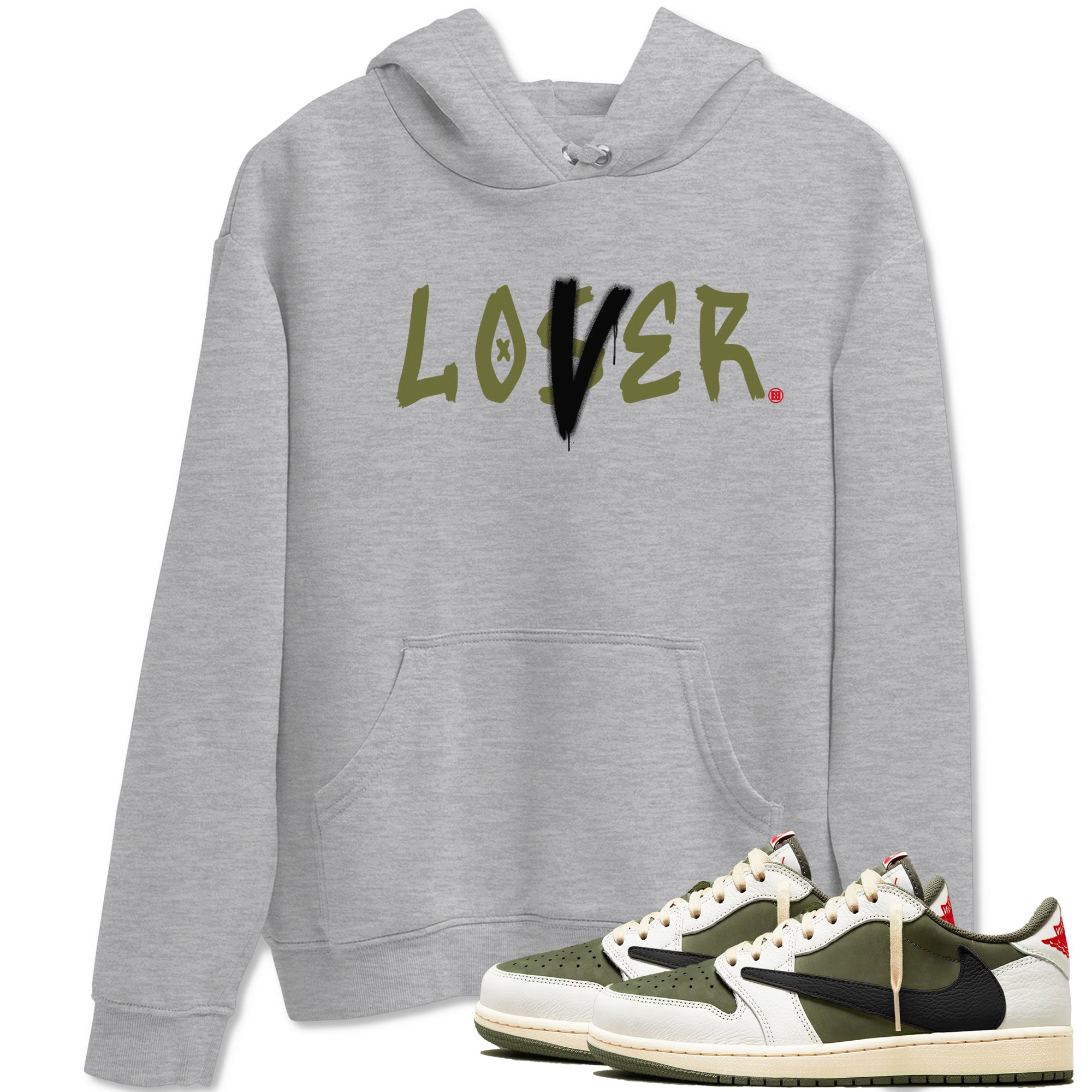 Loser Lover Sneaker Tees - Air Jordan 1 Travis Scott Medium Olive