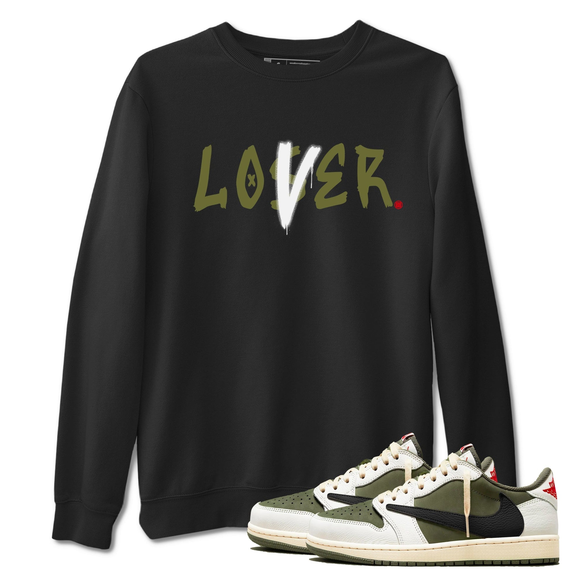 Loser Lover Sneaker Tees - Air Jordan 1 Travis Scott Medium Olive