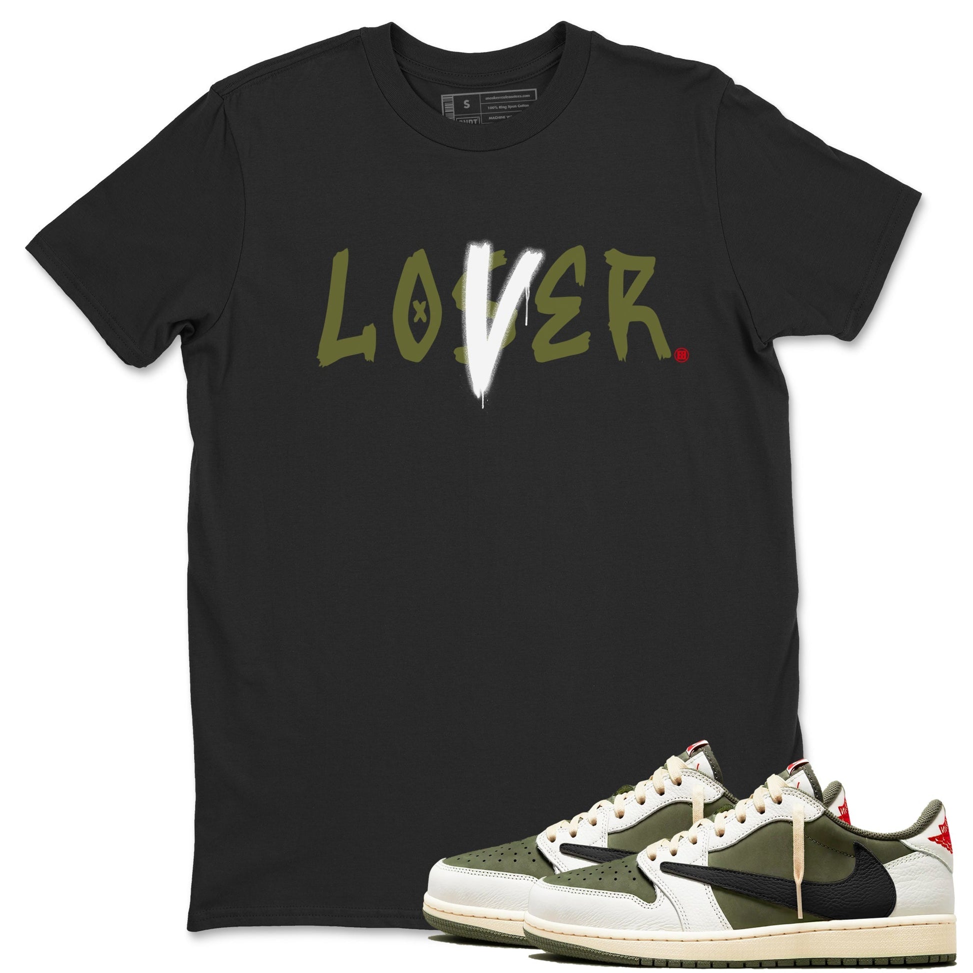 Loser Lover Sneaker Tees - Air Jordan 1 Travis Scott Medium Olive