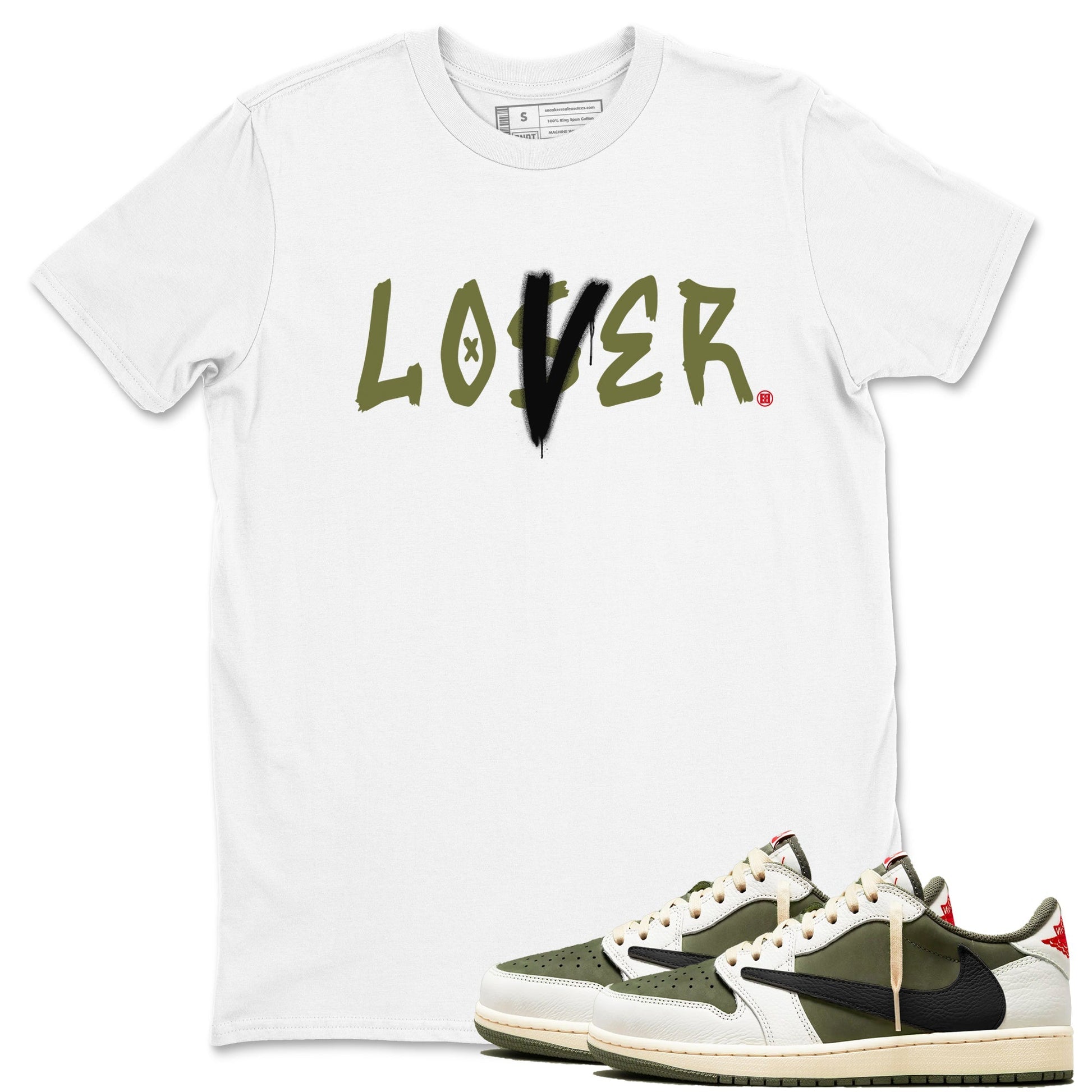 Loser Lover Sneaker Tees - Air Jordan 1 Travis Scott Medium Olive