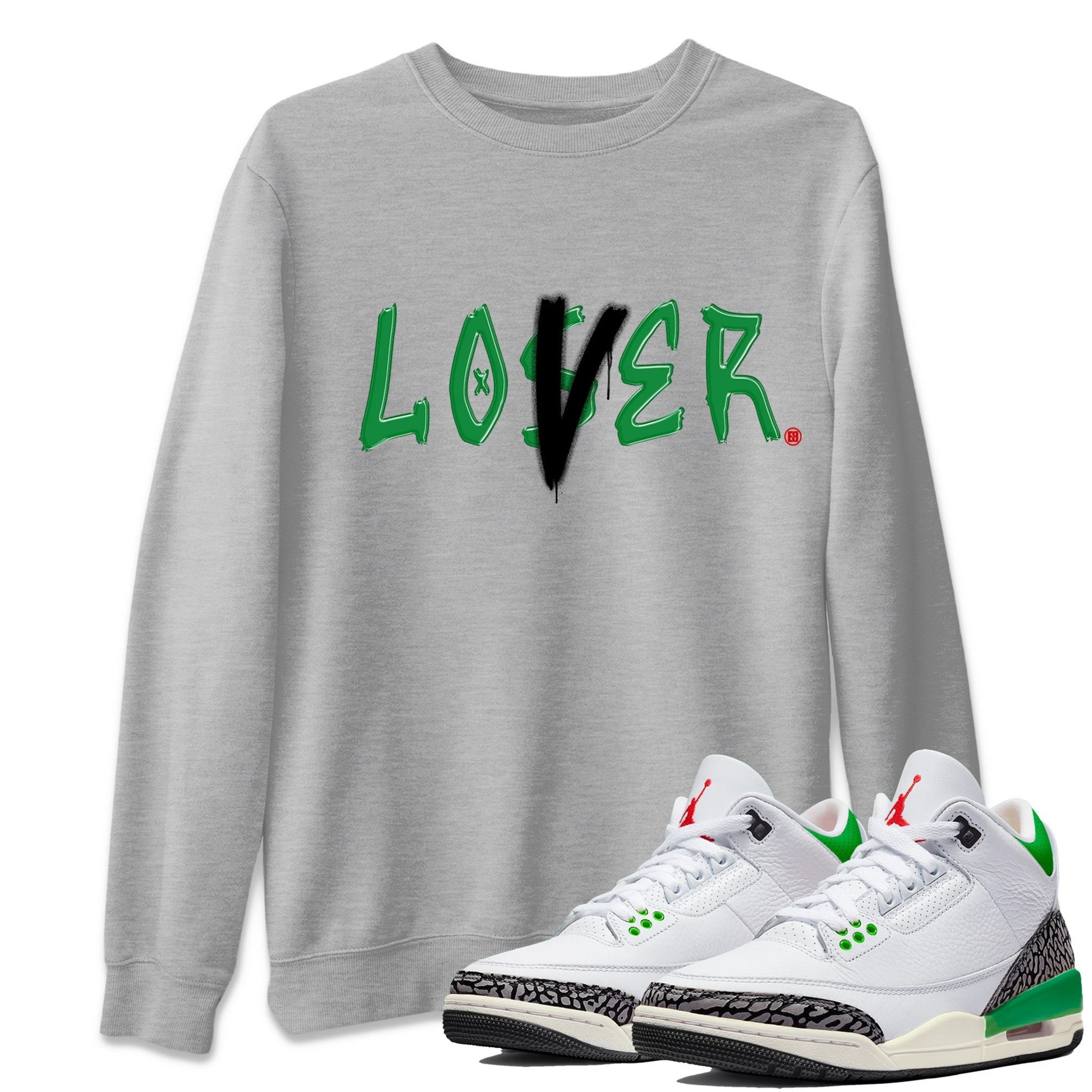 Loser Lover Unisex Tops - Air Jordan 3 Lucky Green