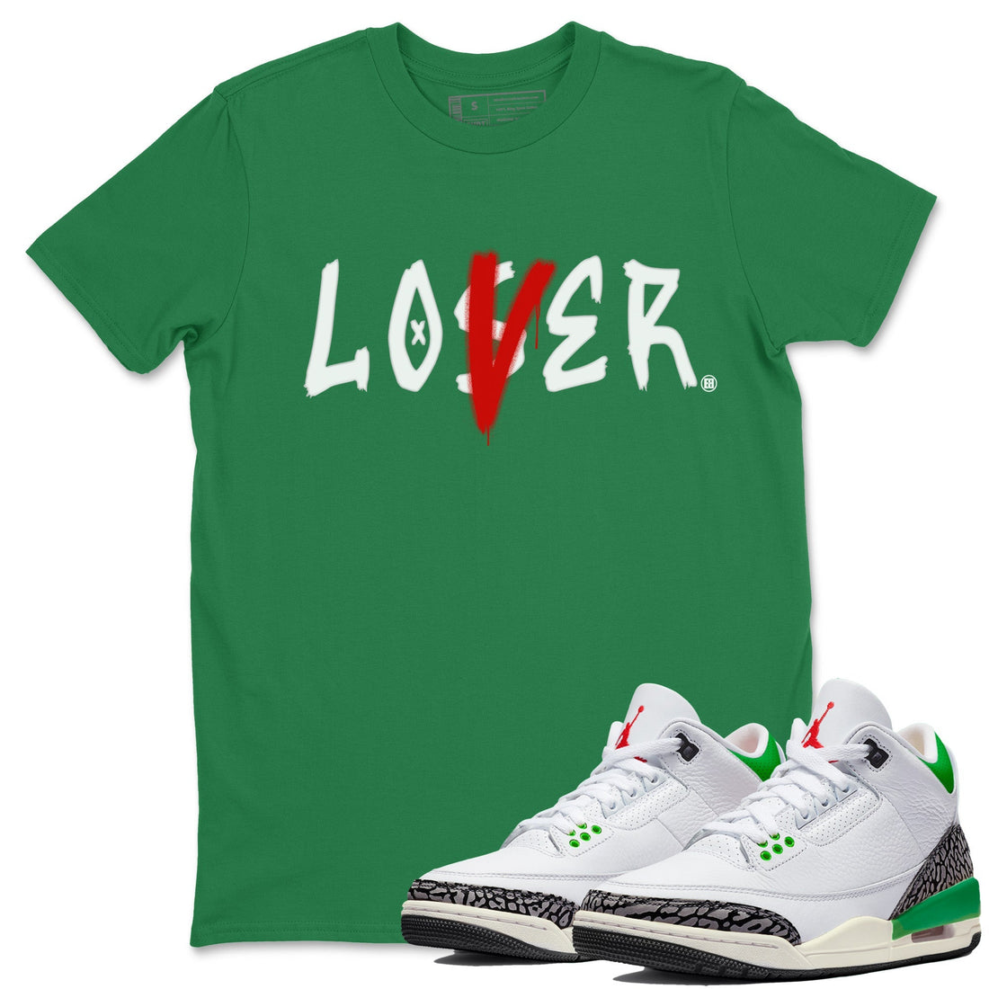 Loser Lover Unisex Tops - Air Jordan 3 Lucky Green