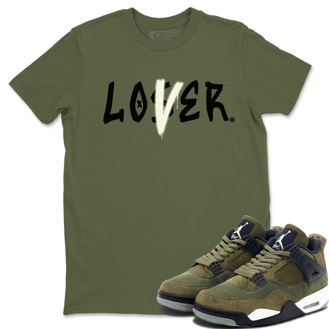 Loser Lover Sneaker Tee - Air Jordan 4 Medium Olive