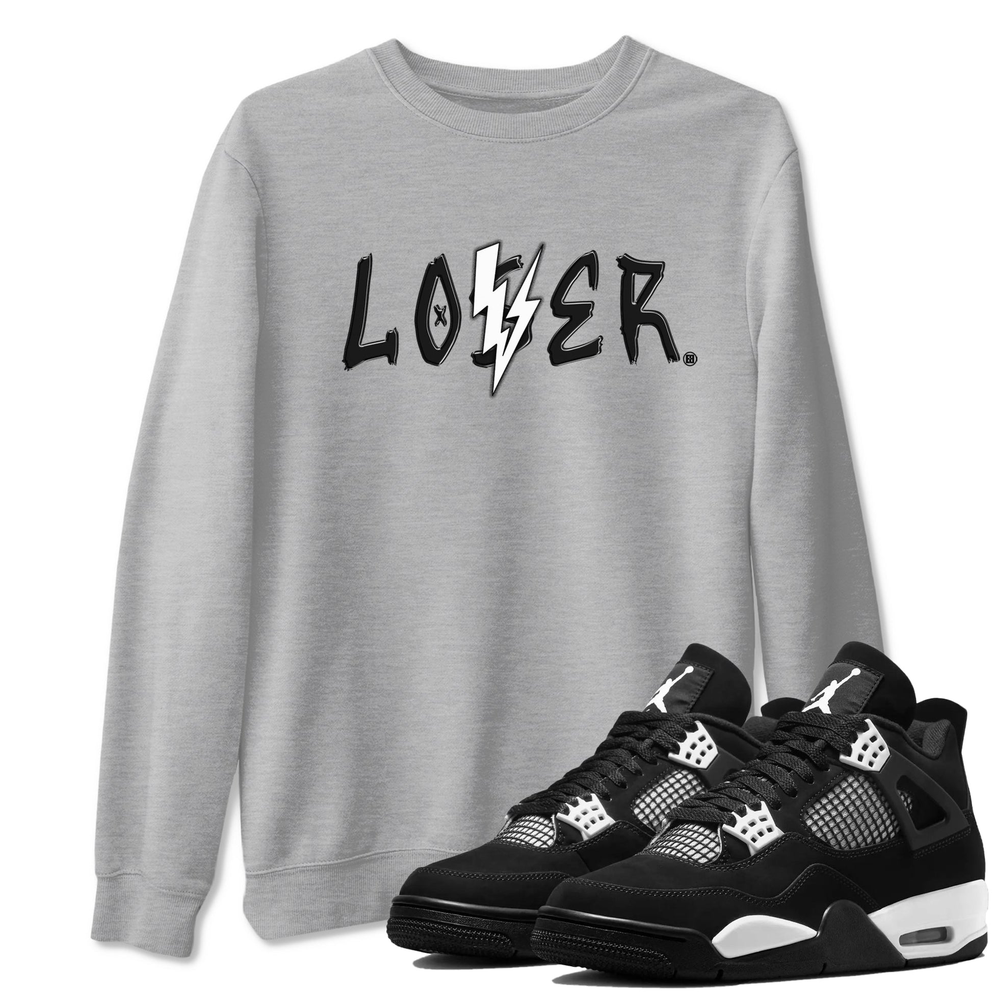 Loser Lover Sneaker Tees - Air Jordan 4 White Thunder