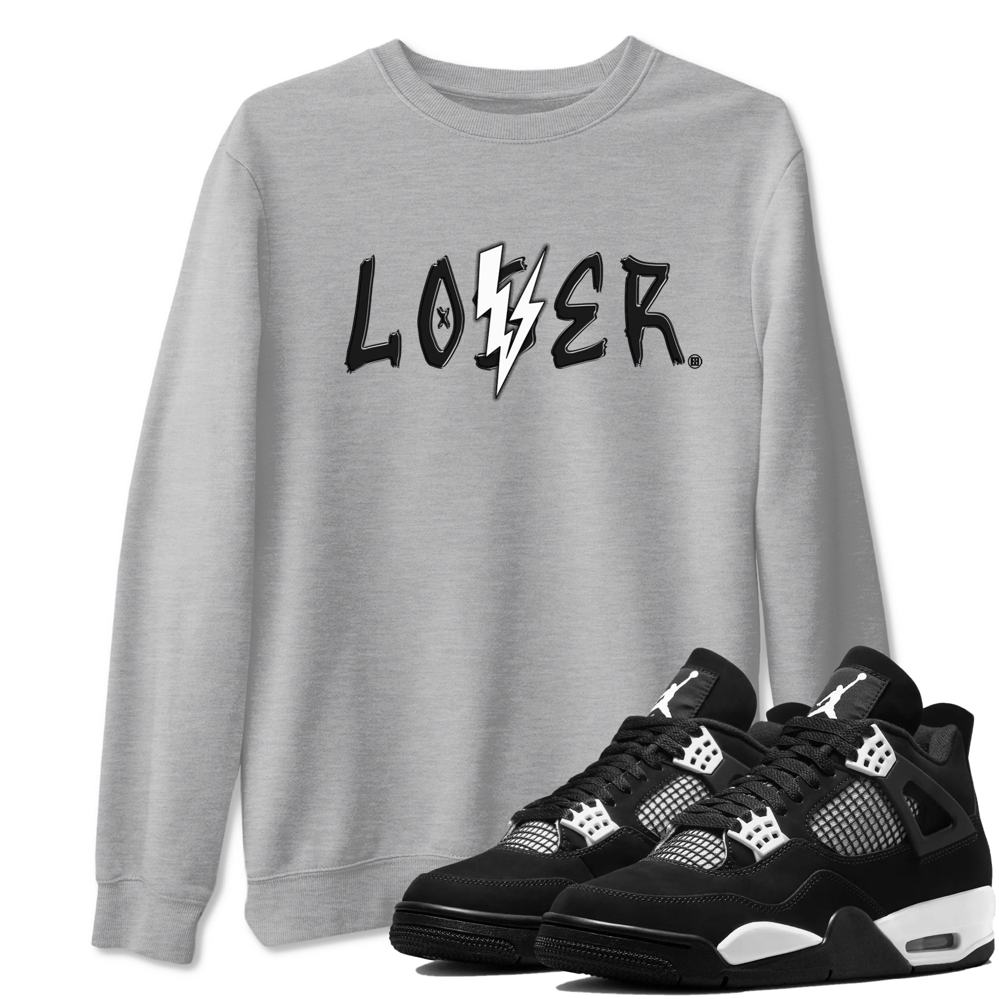 Loser Lover Sneaker Tees - Air Jordan 4 White Thunder