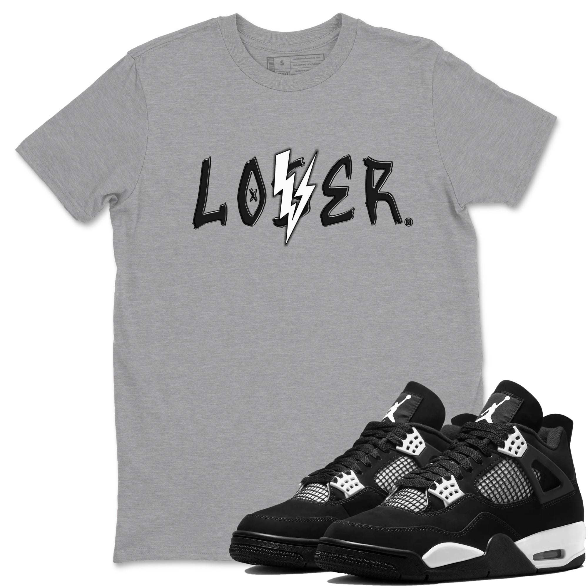 Loser Lover Sneaker Tees - Air Jordan 4 White Thunder