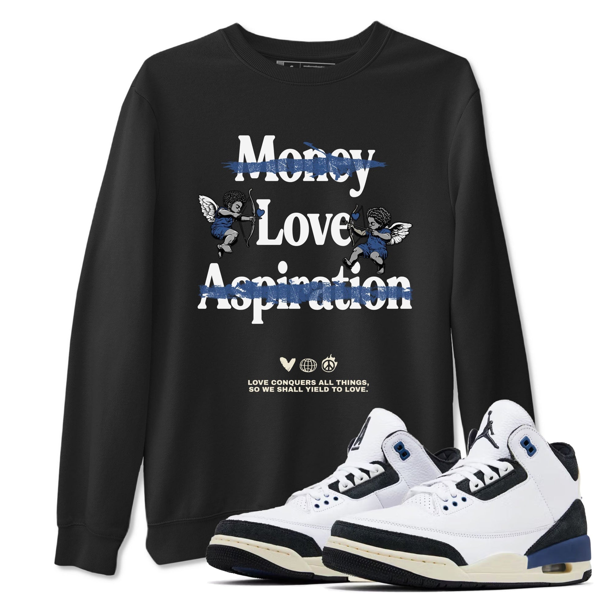Love Conquers All Things Sneaker Tees - Air Jordan 3 A Ma Maniere x Diffused Blue