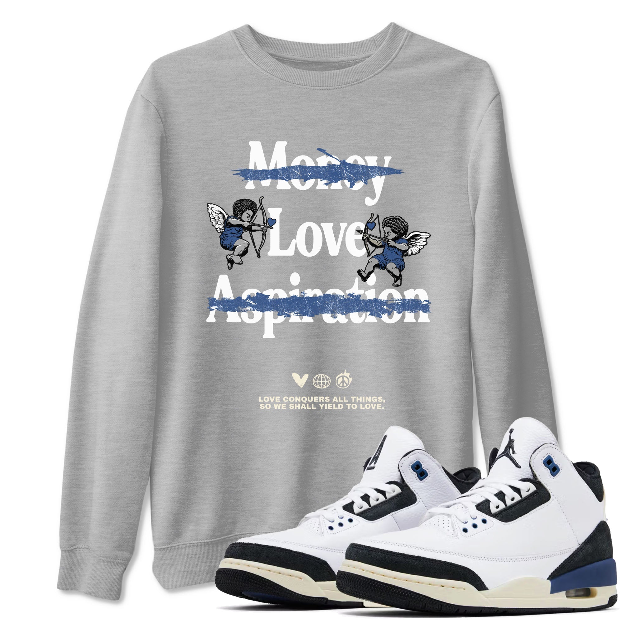 Love Conquers All Things Sneaker Tees - Air Jordan 3 A Ma Maniere x Diffused Blue