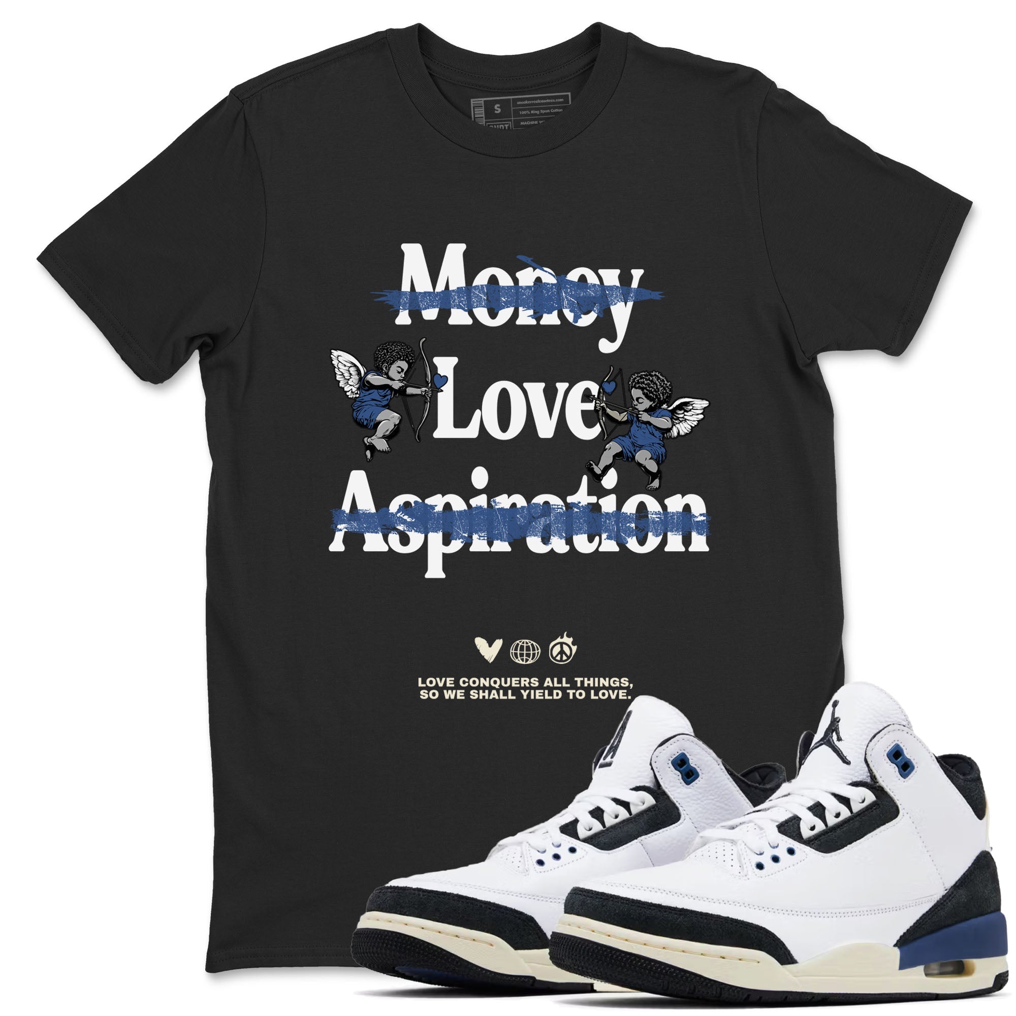 Love Conquers All Things Sneaker Tees - Air Jordan 3 A Ma Maniere x Diffused Blue