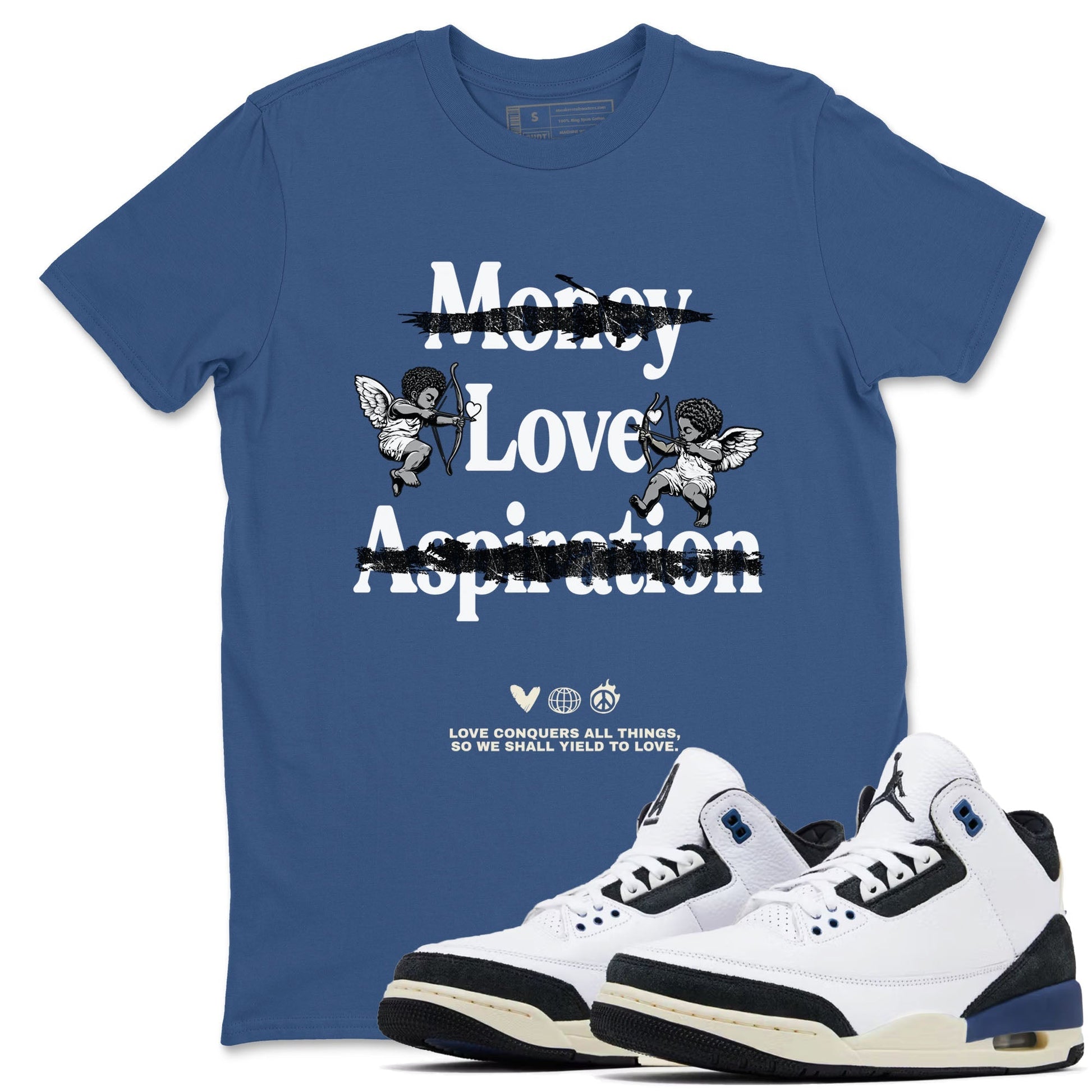Love Conquers All Things Sneaker Tees - Air Jordan 3 A Ma Maniere x Diffused Blue