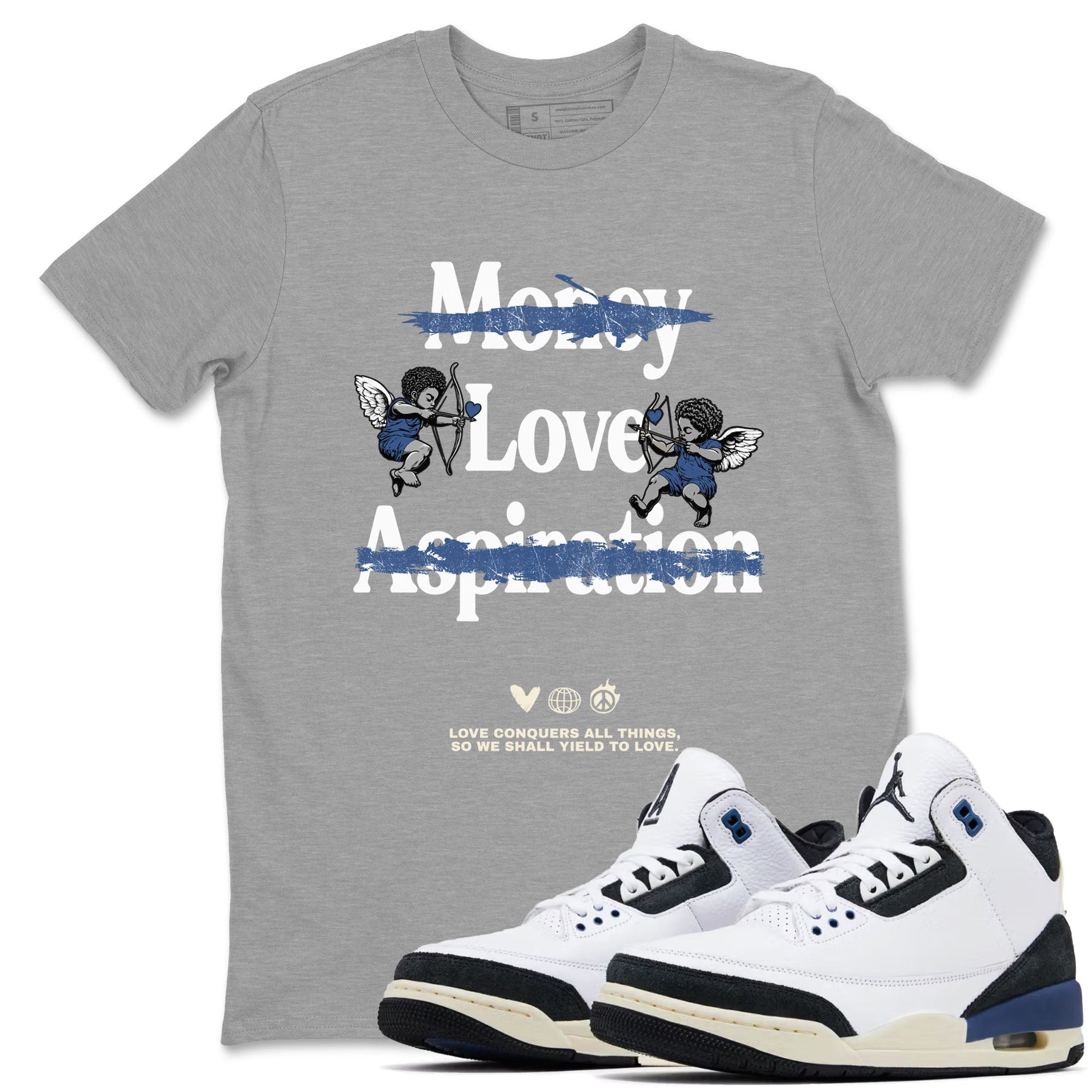 Love Conquers All Things Sneaker Tees - Air Jordan 3 A Ma Maniere x Diffused Blue