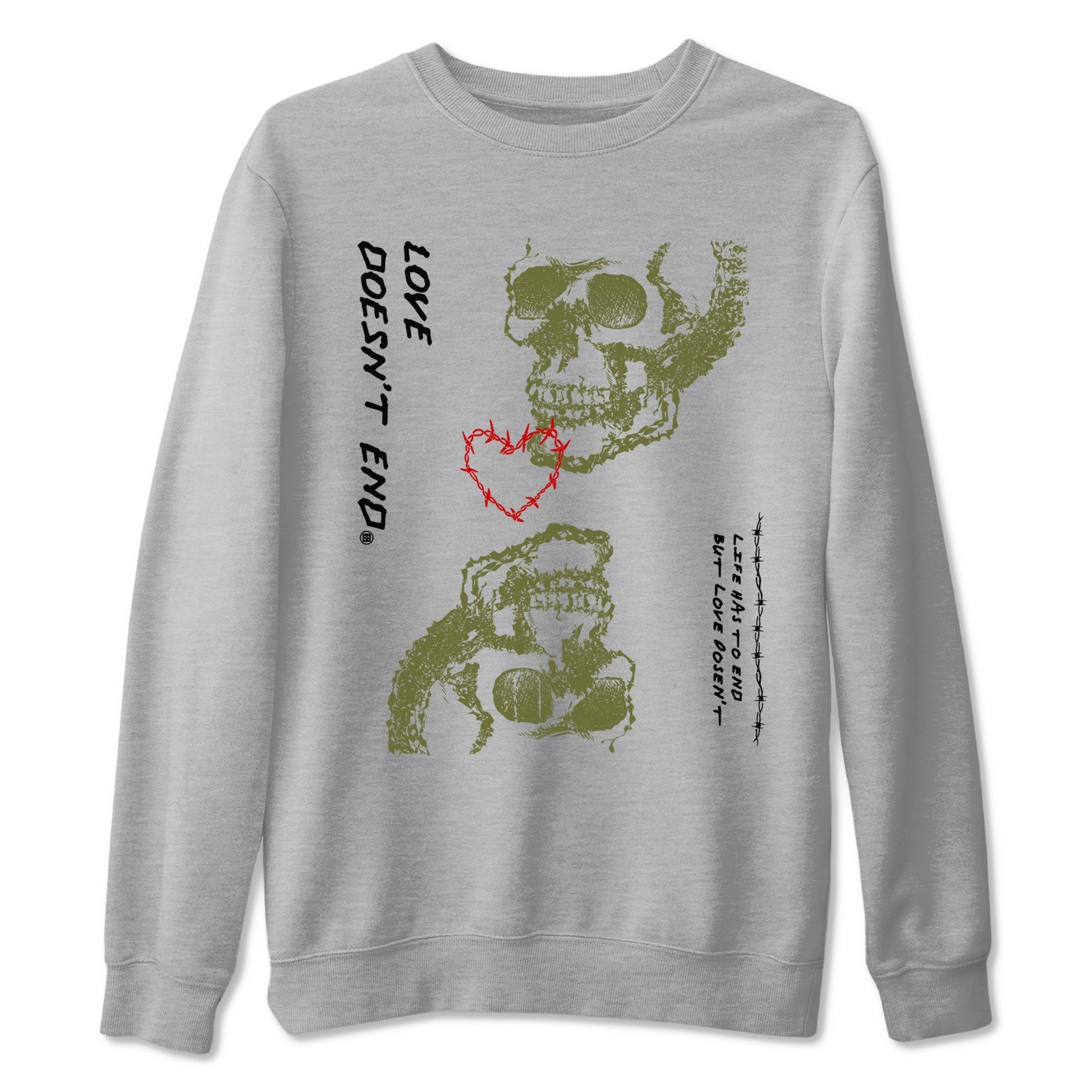 Love Doesn't End Sneaker Tees - Air Jordan 1 Travis Scott Medium Olive