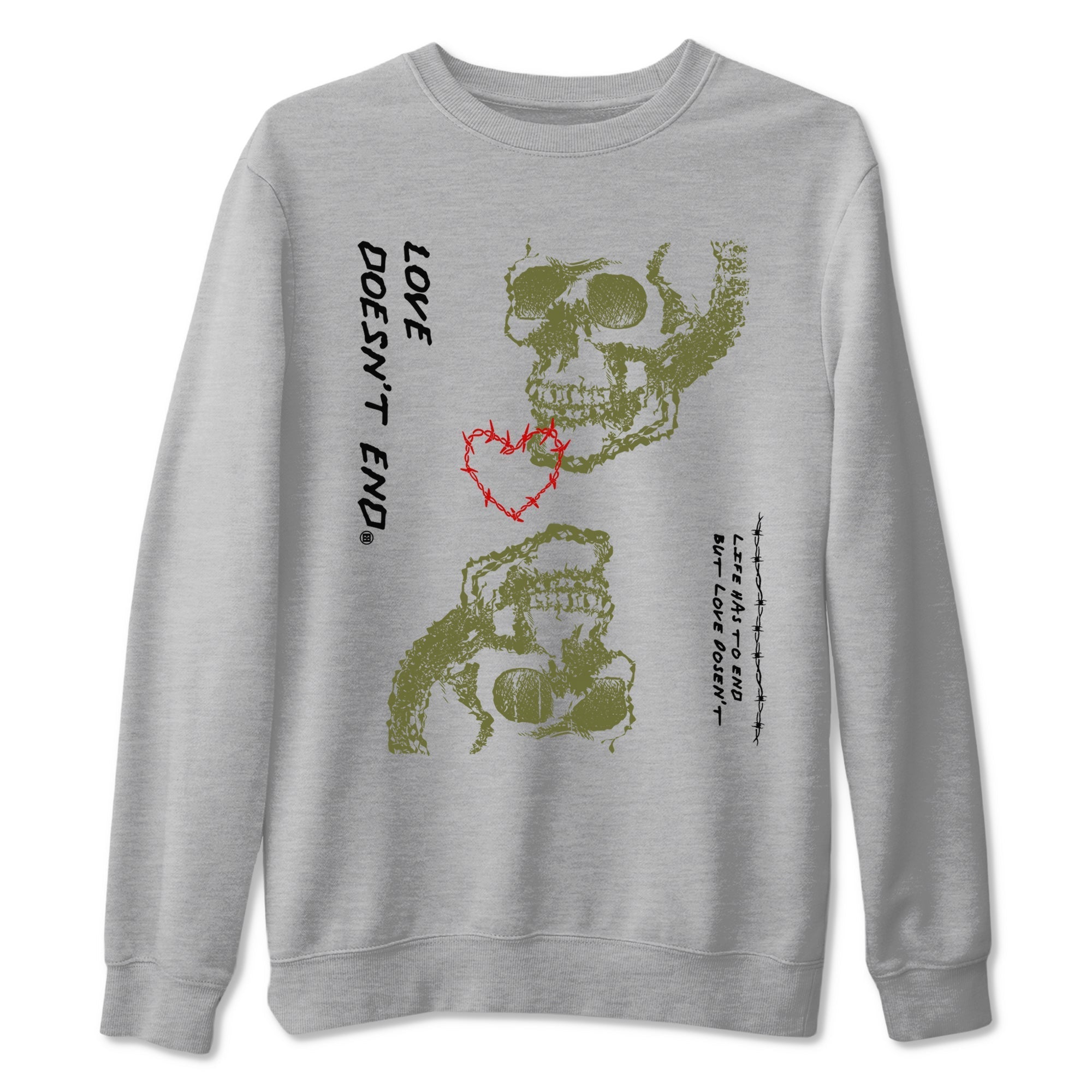 Love Doesn't End Sneaker Tees - Air Jordan 1 Travis Scott Medium Olive