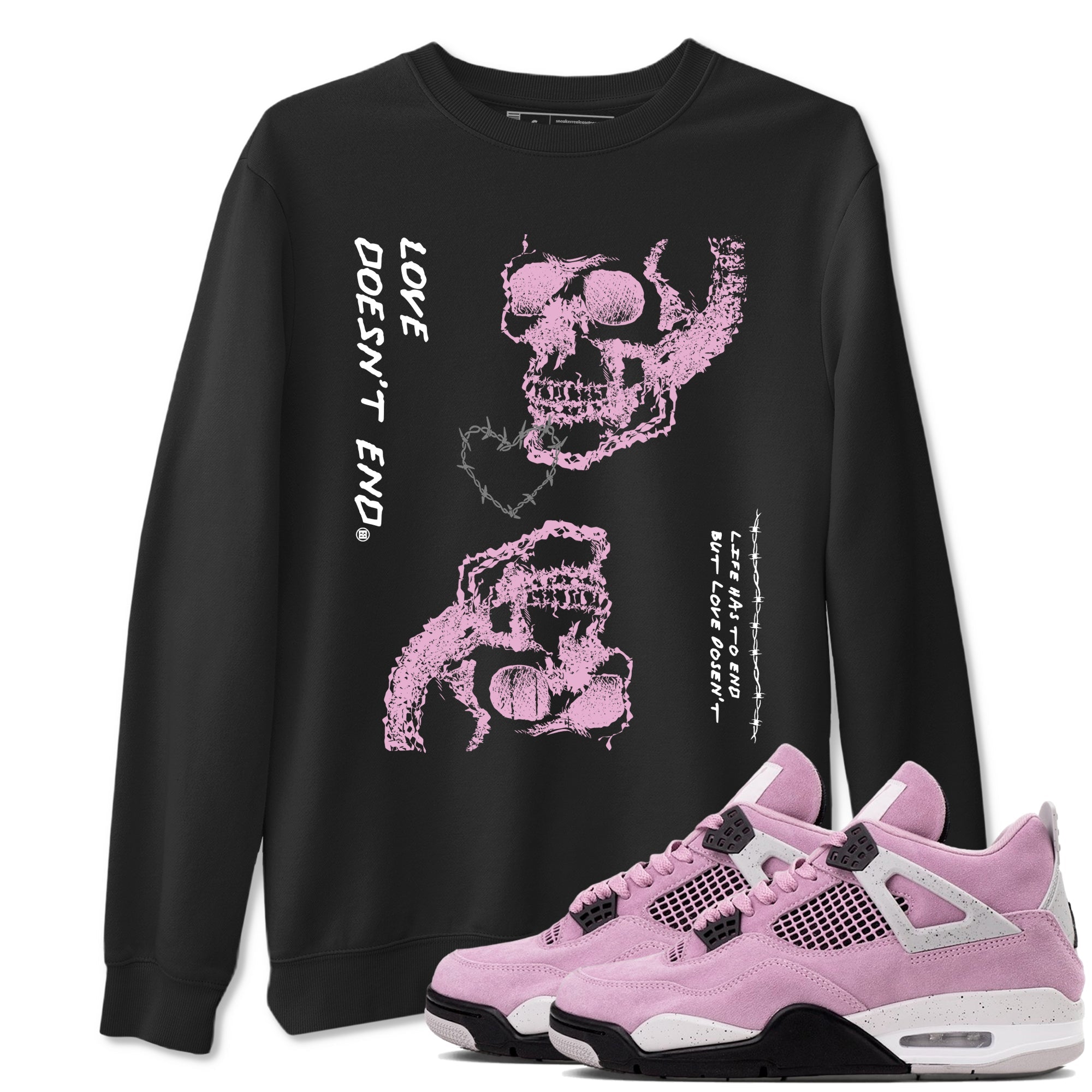 Love Doesn't End Sneaker Tees - Air Jordan 4 Orchid