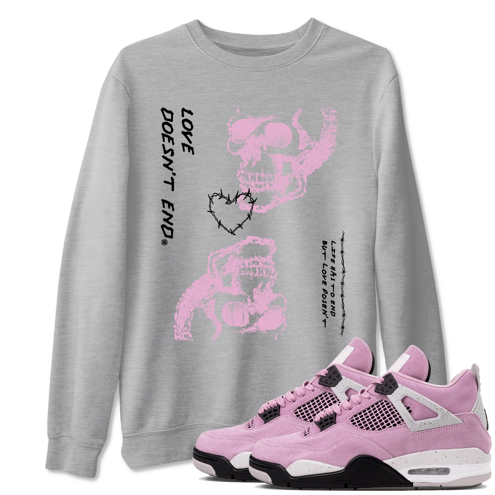 Love Doesn't End Sneaker Tees - Air Jordan 4 Orchid