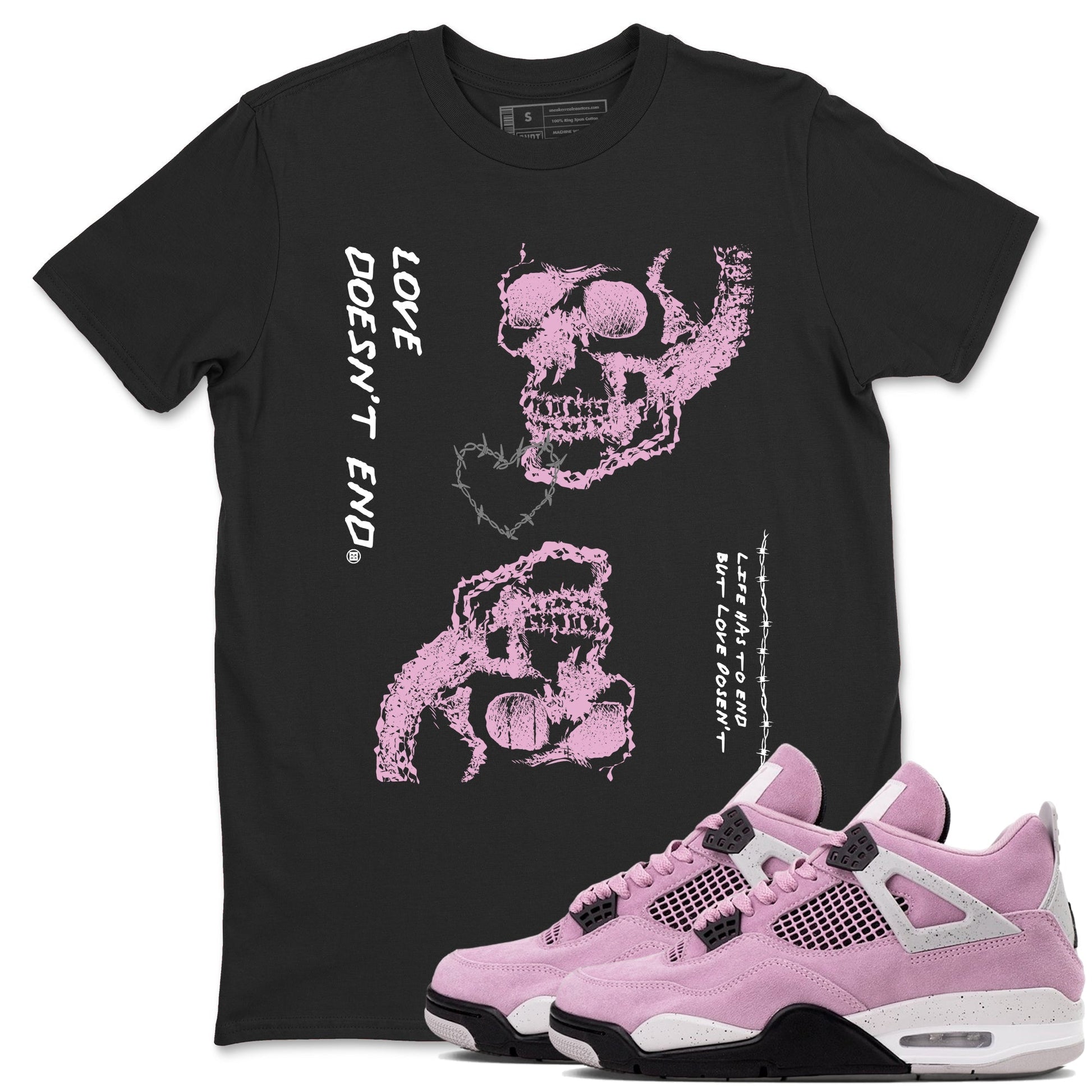 Love Doesn't End Sneaker Tees - Air Jordan 4 Orchid