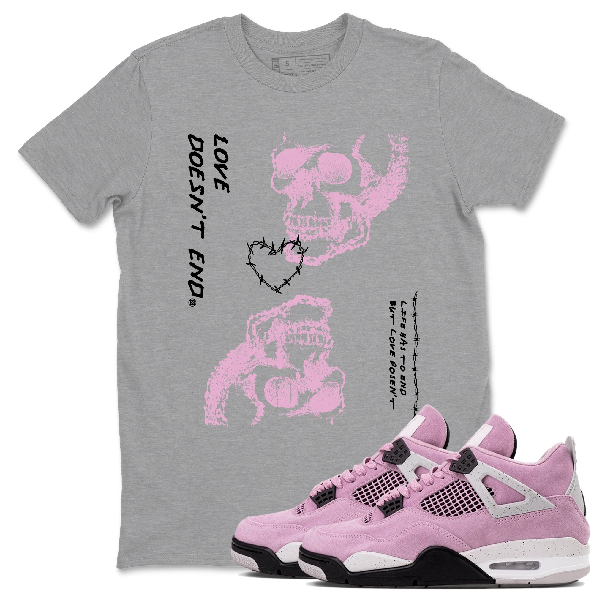 Love Doesn't End Sneaker Tees - Air Jordan 4 Orchid