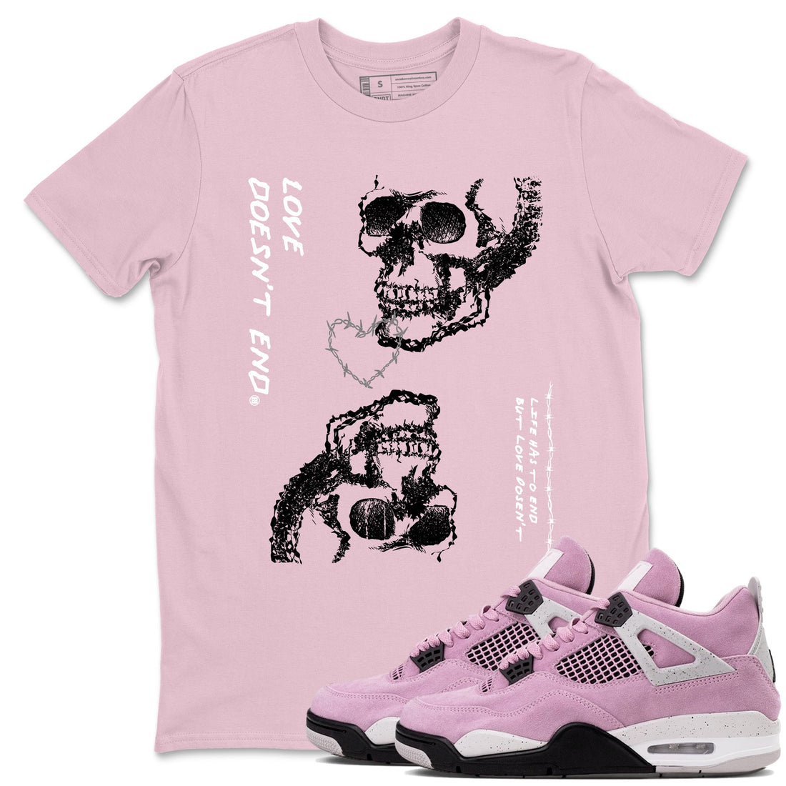 Love Doesn't End Sneaker Tees - Air Jordan 4 Orchid
